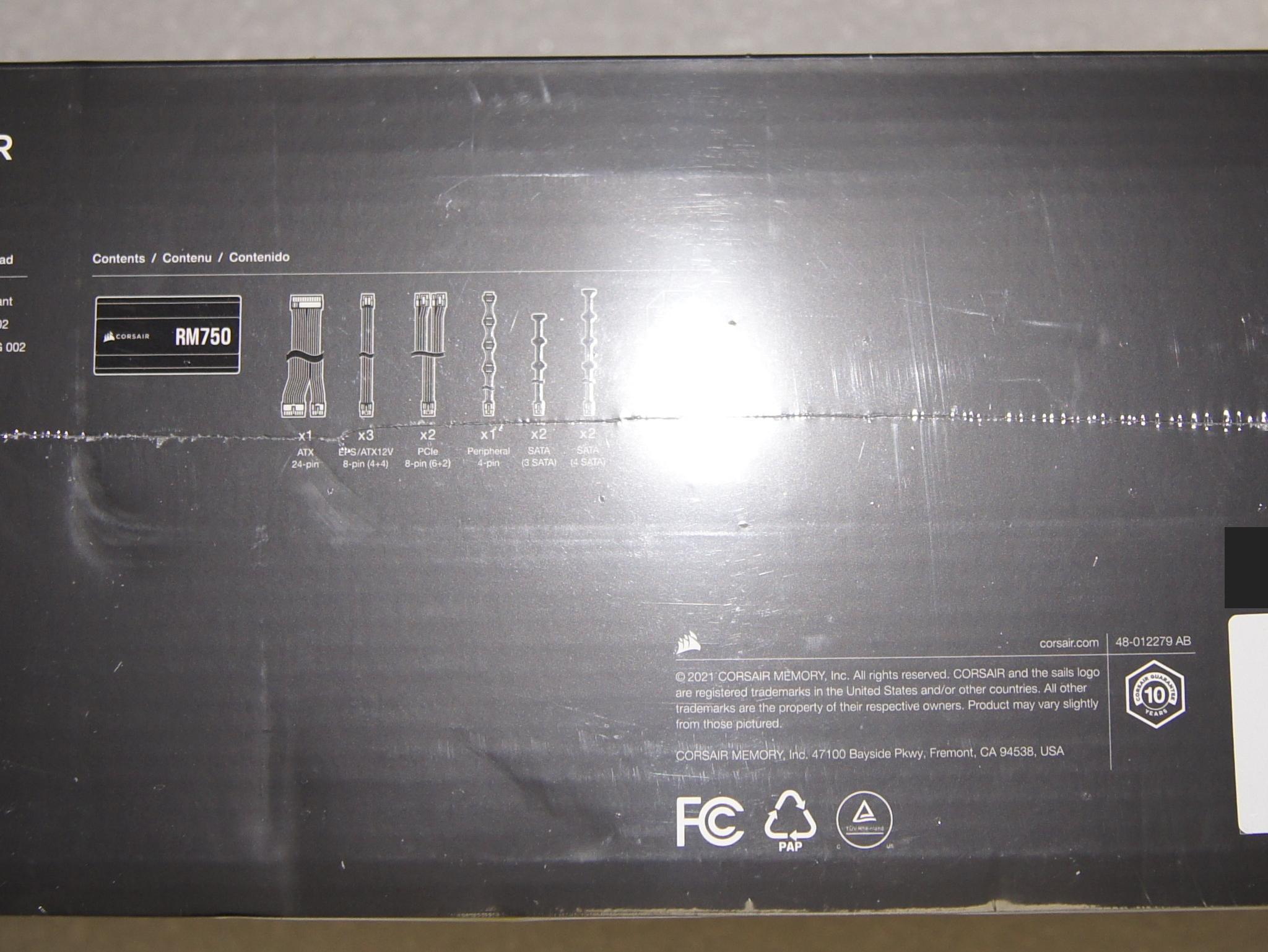 Corsair RM750 750 Watt 80 Plus Gold ATX Fully Modular Power Supply - White