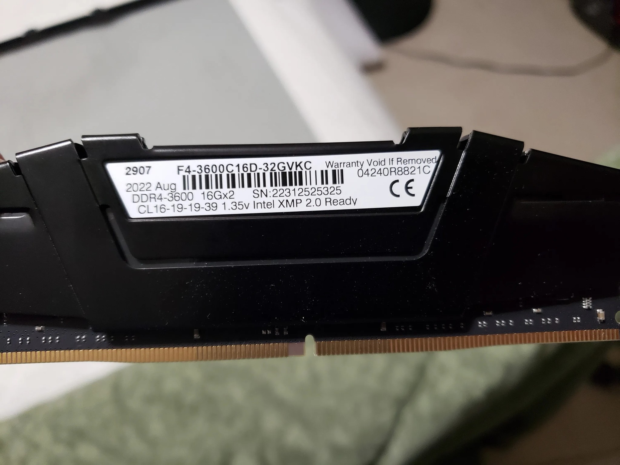 G.Skill Ripjaws V DDR4 32GB (2x16GB) 3600Mhz