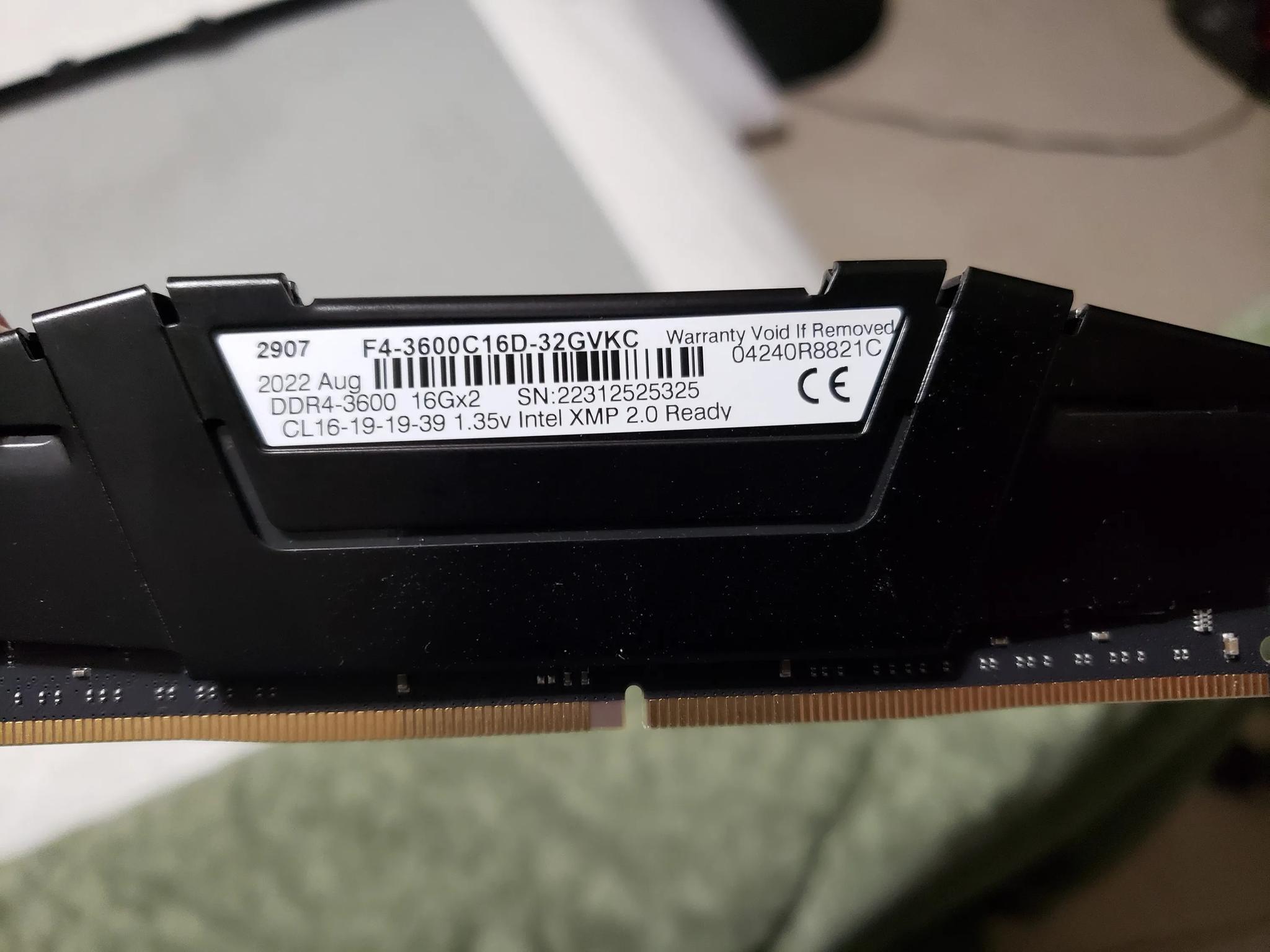 G.Skill Ripjaws V DDR4 32GB (2x16GB) 3600Mhz