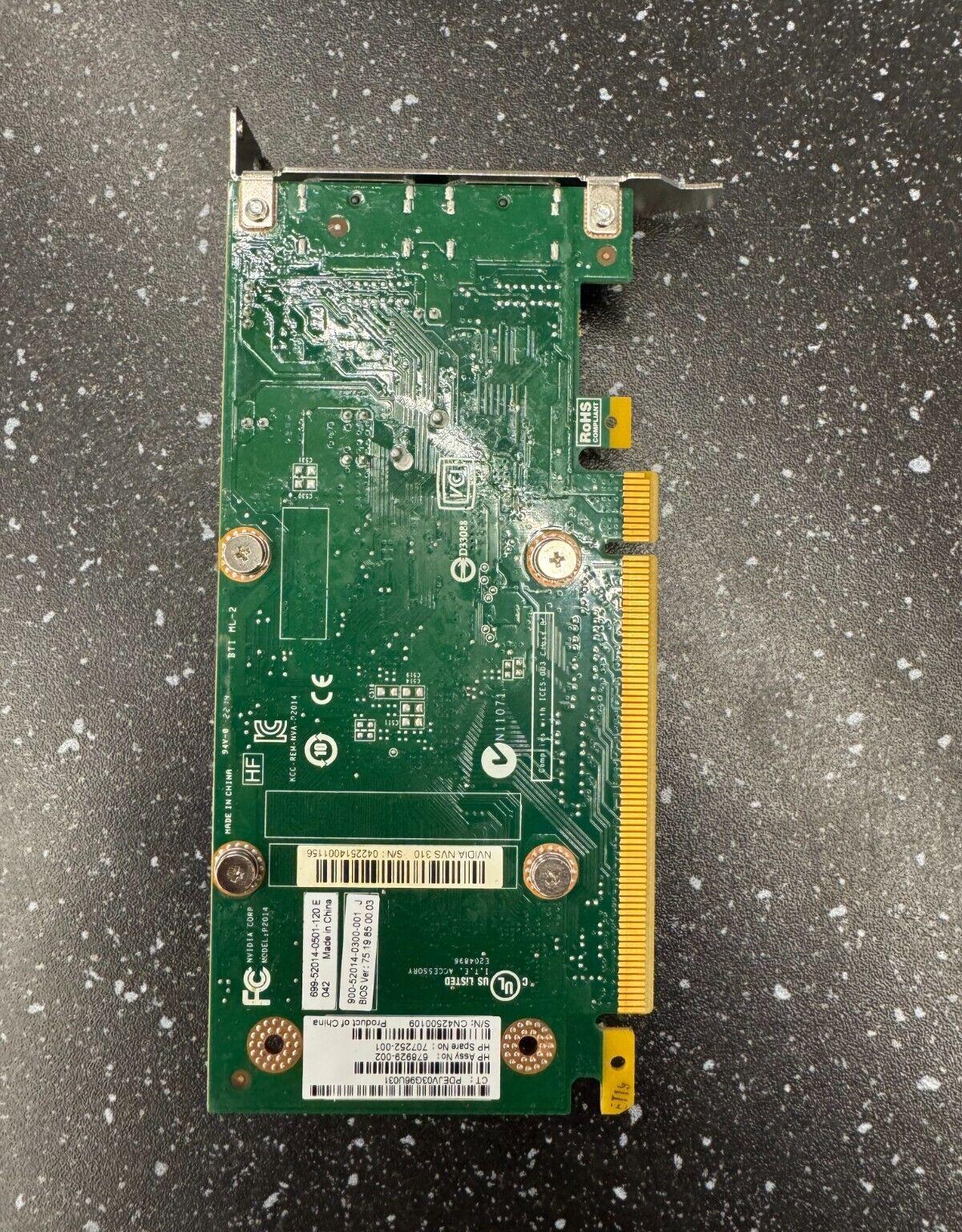 Nvidia NVS 310 512MB DDR3 Graphics Card - 2x DisplayPort