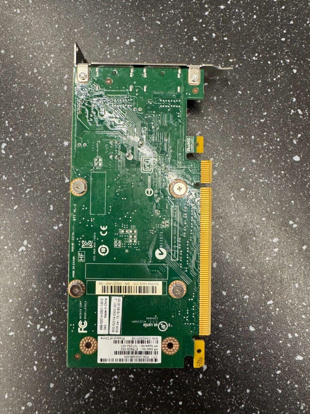 Nvidia NVS 310 512MB DDR3 Graphics Card - 2x DisplayPort