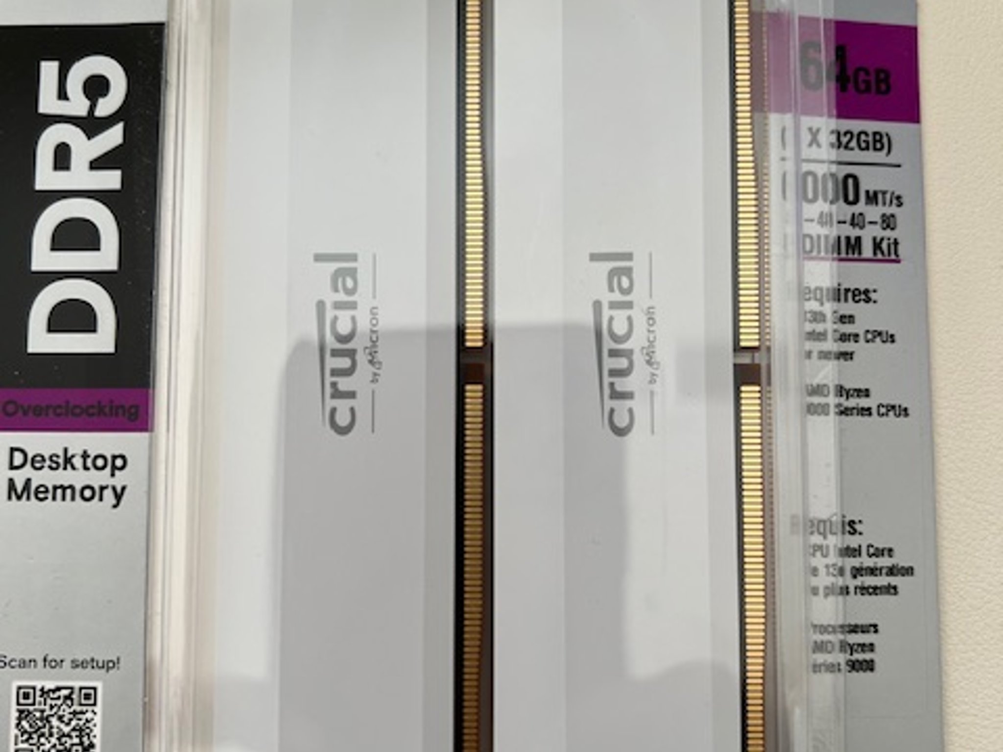 64 GB DDR5 Crucial Ram-White Color