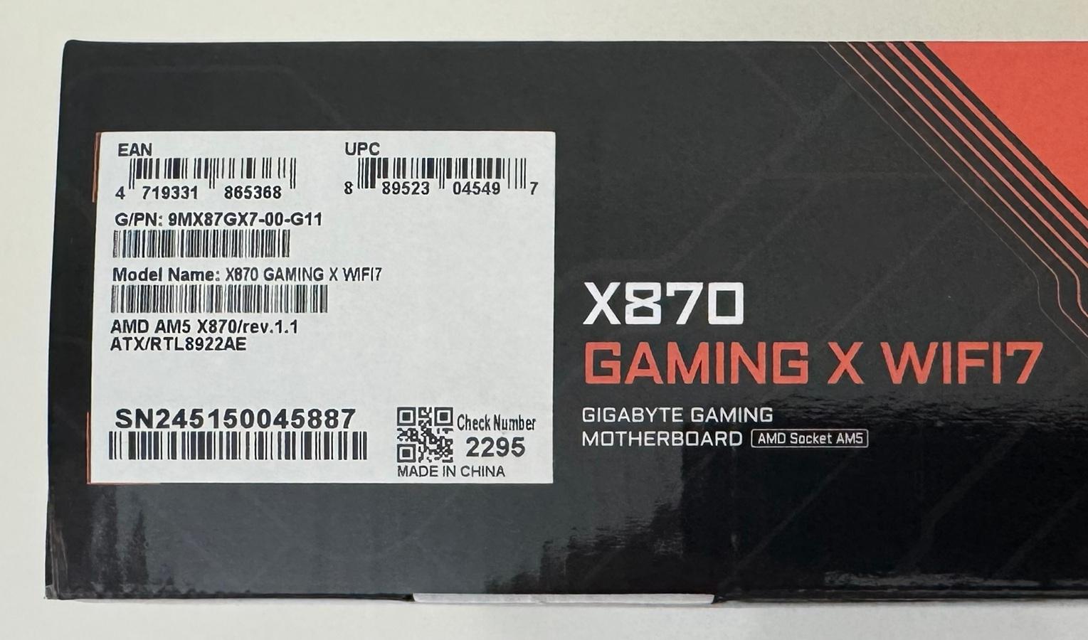 AMD Ryzen 5 7600X3D CPU + GIGABYTE X870 GAMING X WIFI7 AM5 ATX Motherboard Combo