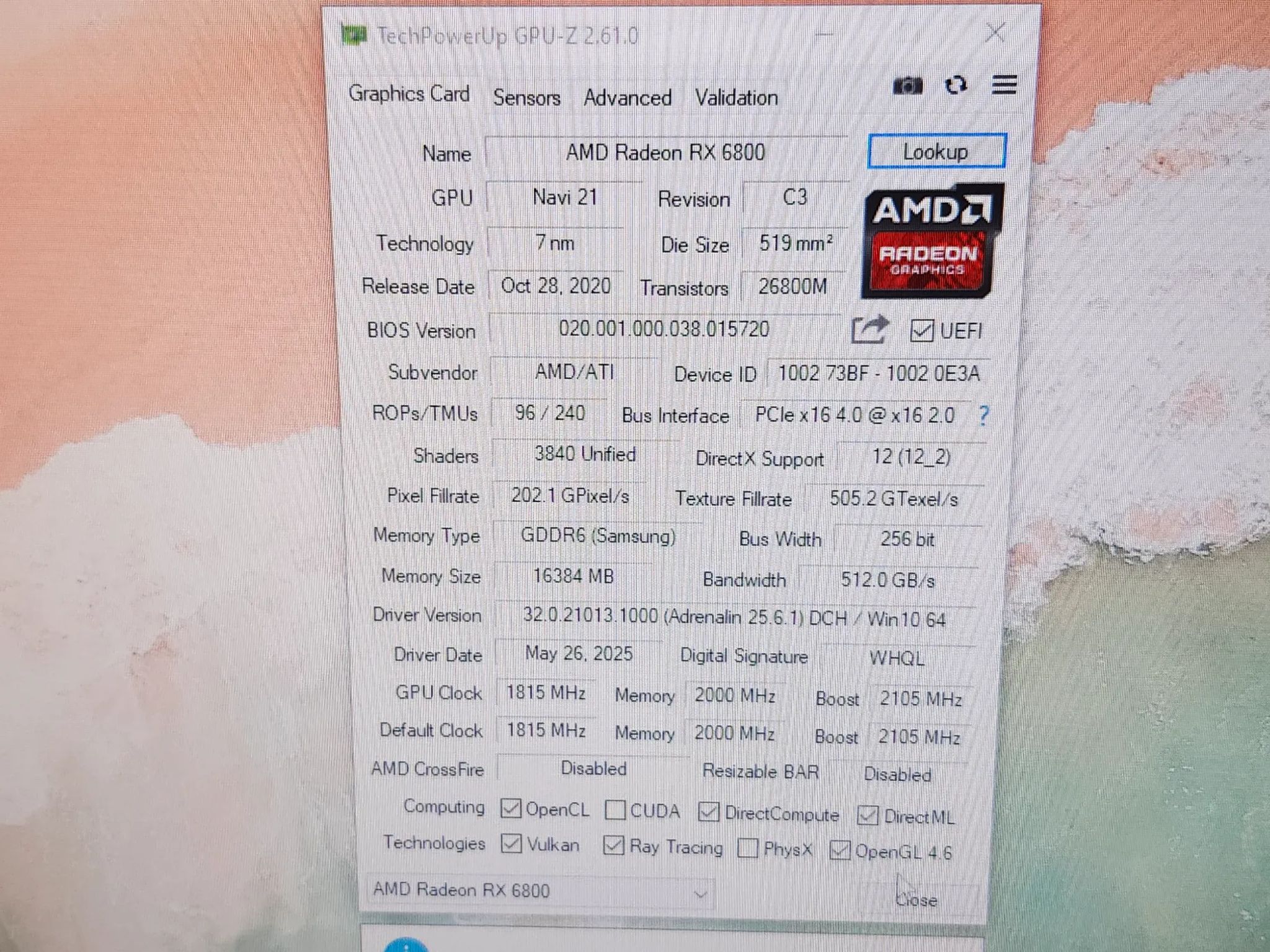 AMD Radeon RX6800