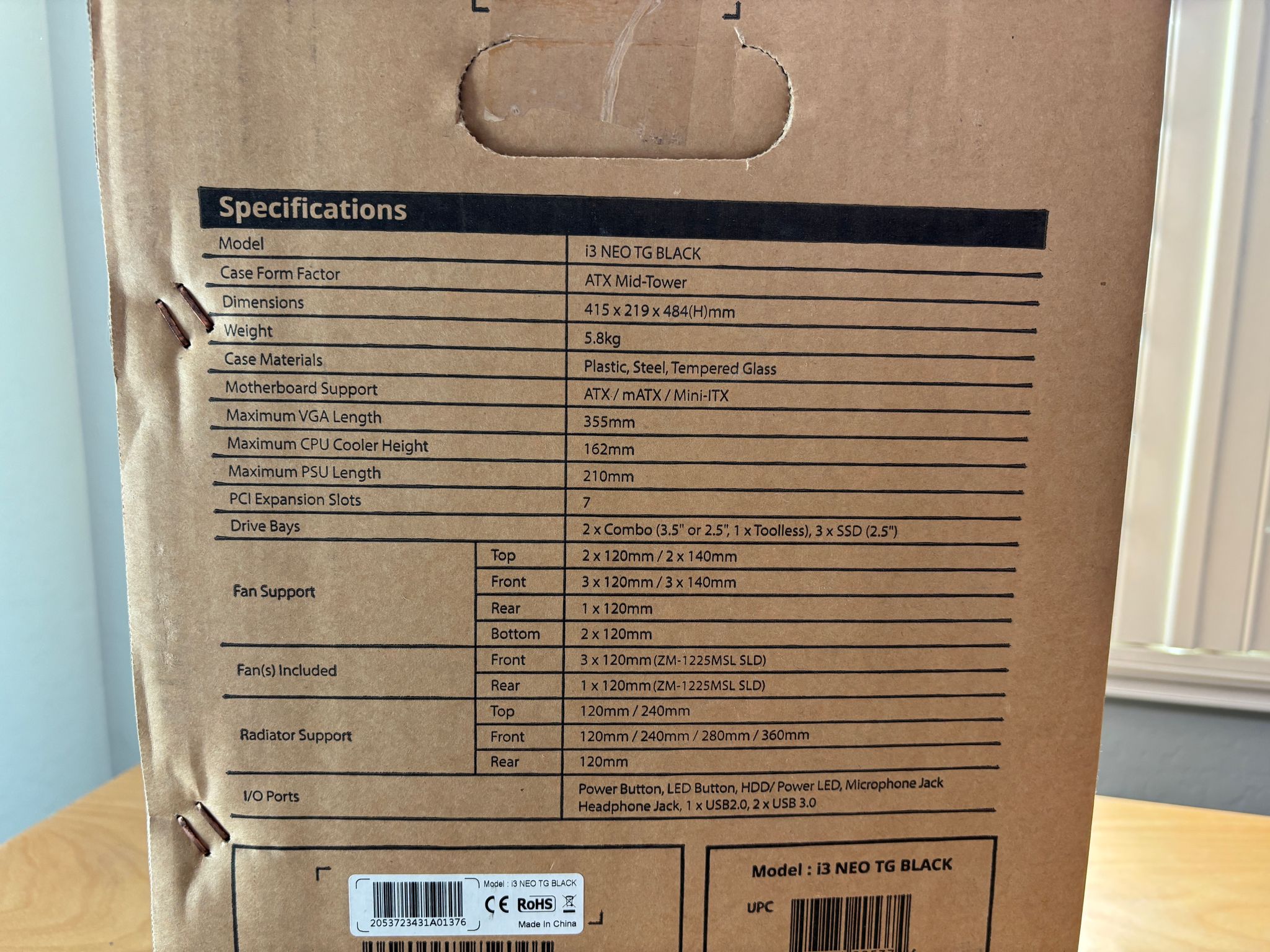 BRAND NEW Zalman I3 NEO ATX