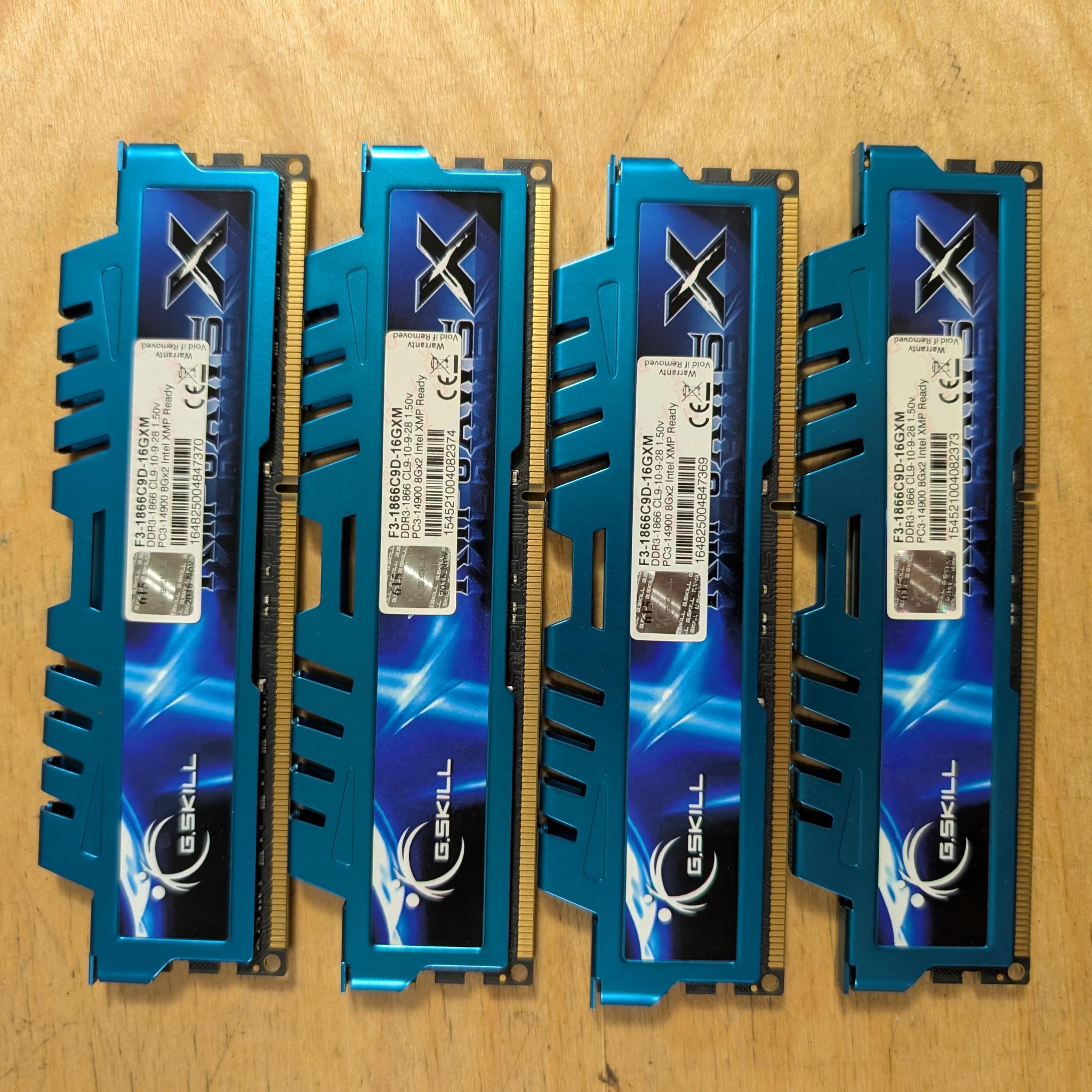 32GB DDR3 1866MTs Gskill 4x8GB kit