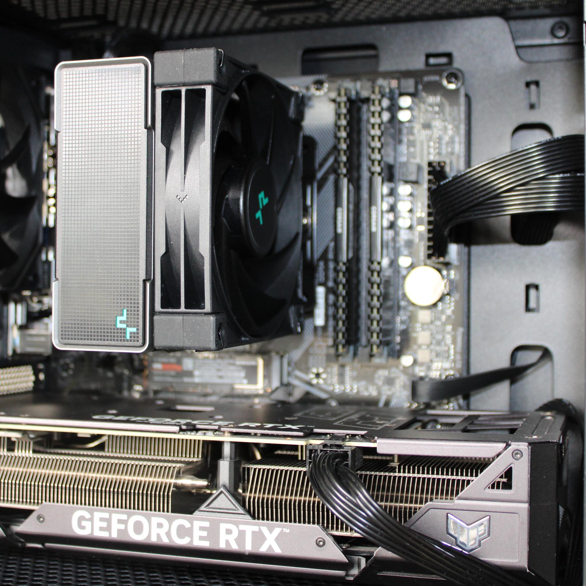 Super Sleek Custom PC – Ryzen 7 5800X | RTX 4060 Ti | 16GB DDR4 | NVMe SSD | Walnut Wood Case
