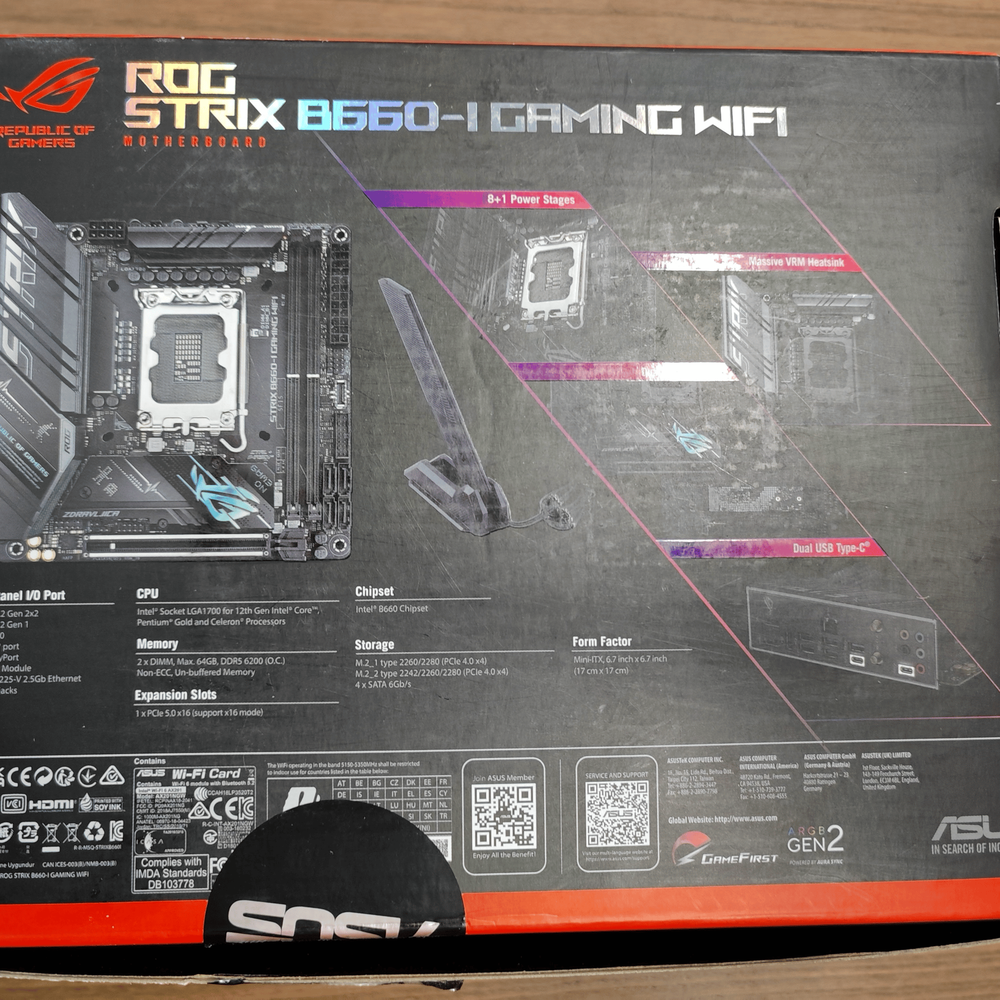 Intel 12400 CPU and Asus B660-I Gaming WIFI ITX Motherboard Combo
