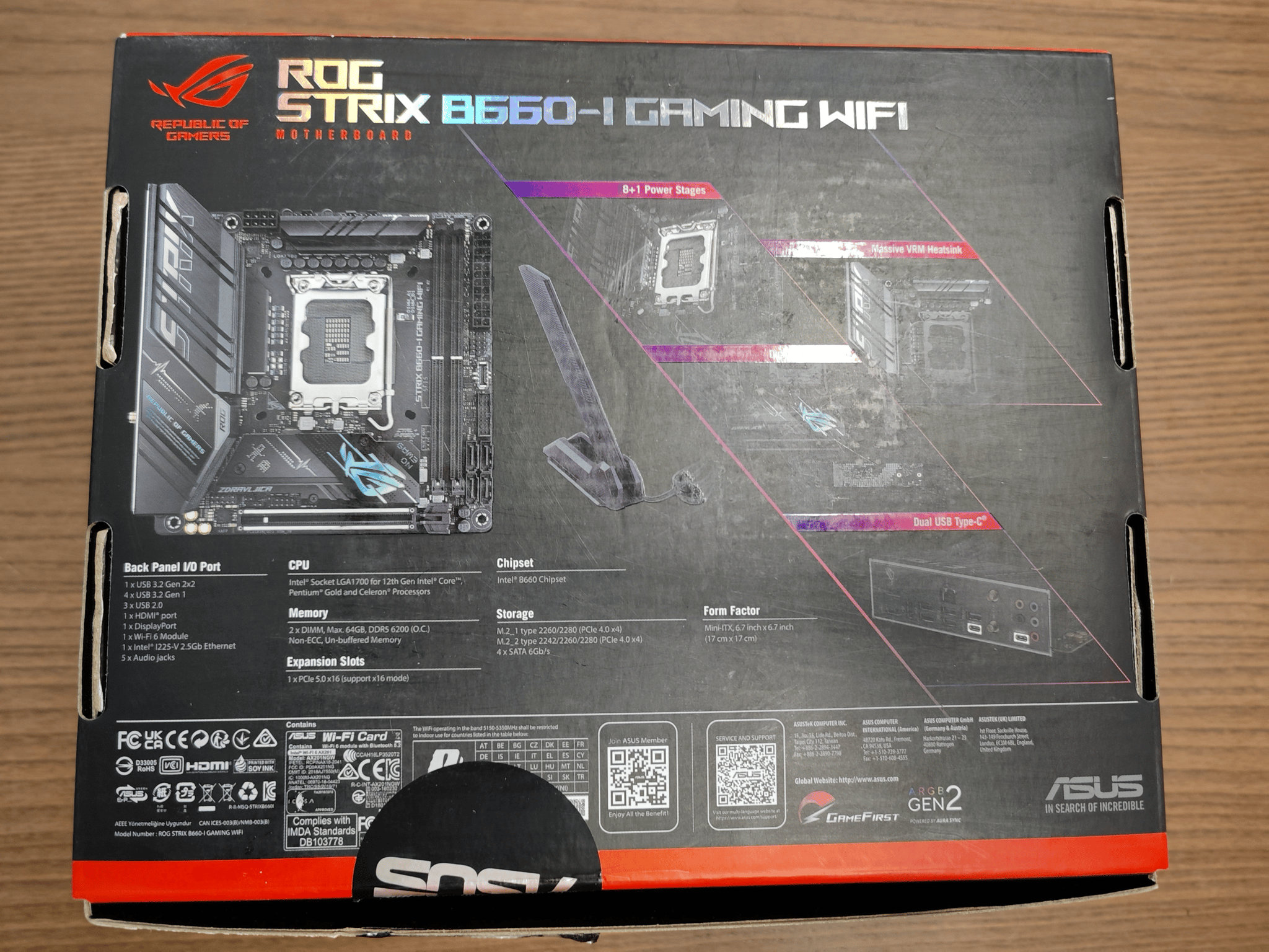 Intel 12400 CPU and Asus B660-I Gaming WIFI ITX Motherboard Combo