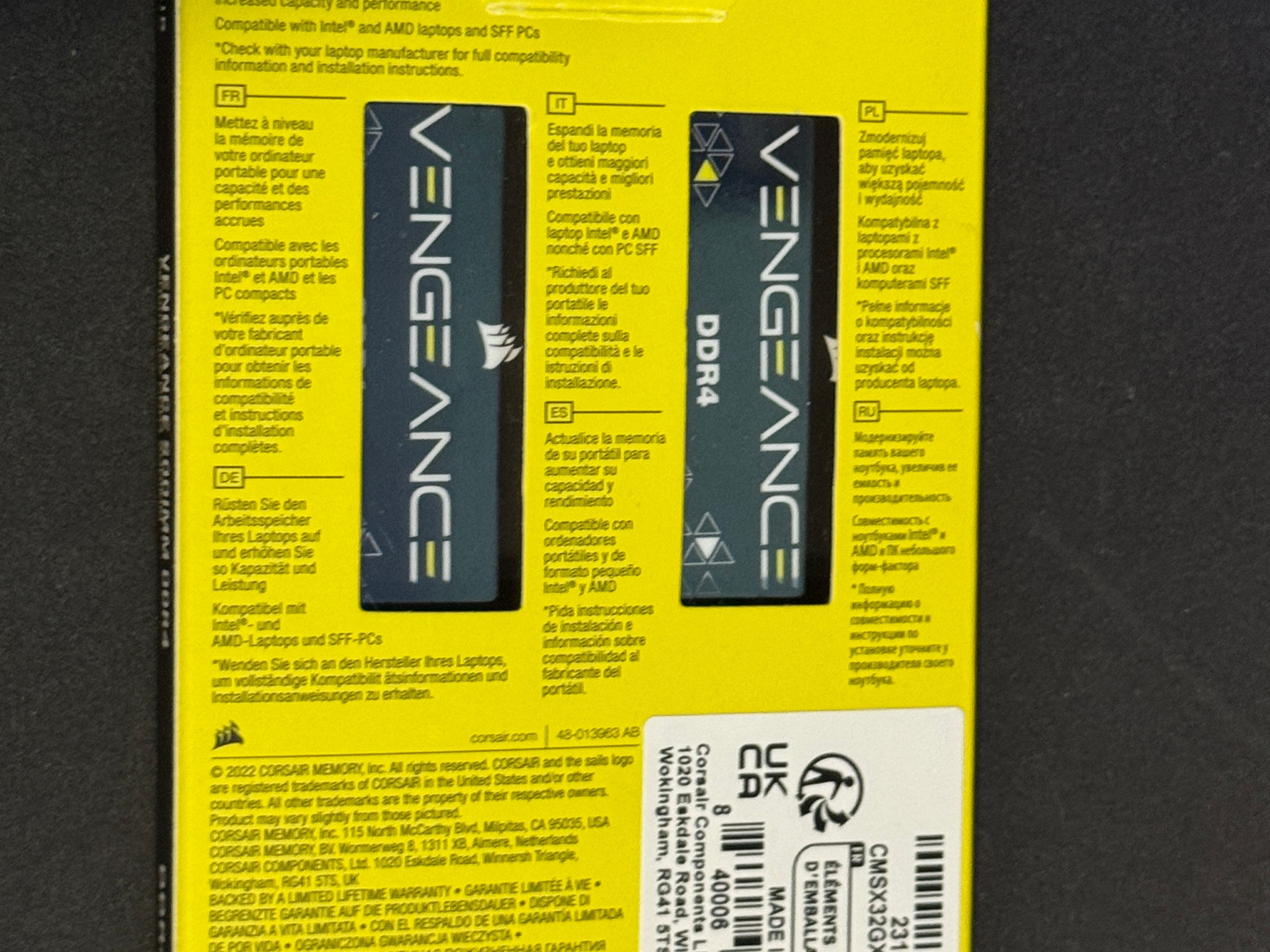 Corsair Vengeance 32GB (2x16GB) DDR4 SODIMM 3200MHz RAM Kit