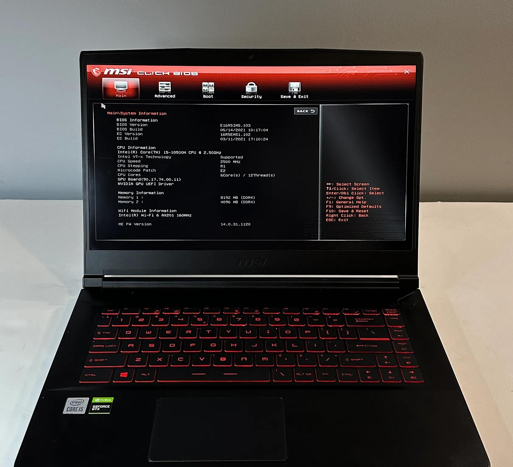 MSI GF63 Thin i5-10500H | GTX 1650 | 12GB Ram | 500GB SSD 15.6in 1080P 60Hz Gaming Laptop