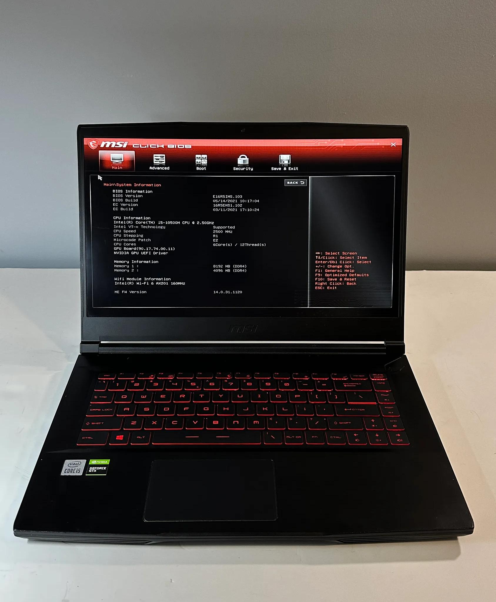 MSI GF63 Thin i5-10500H | GTX 1650 | 12GB Ram | 500GB SSD 15.6in 1080P 60Hz Gaming Laptop