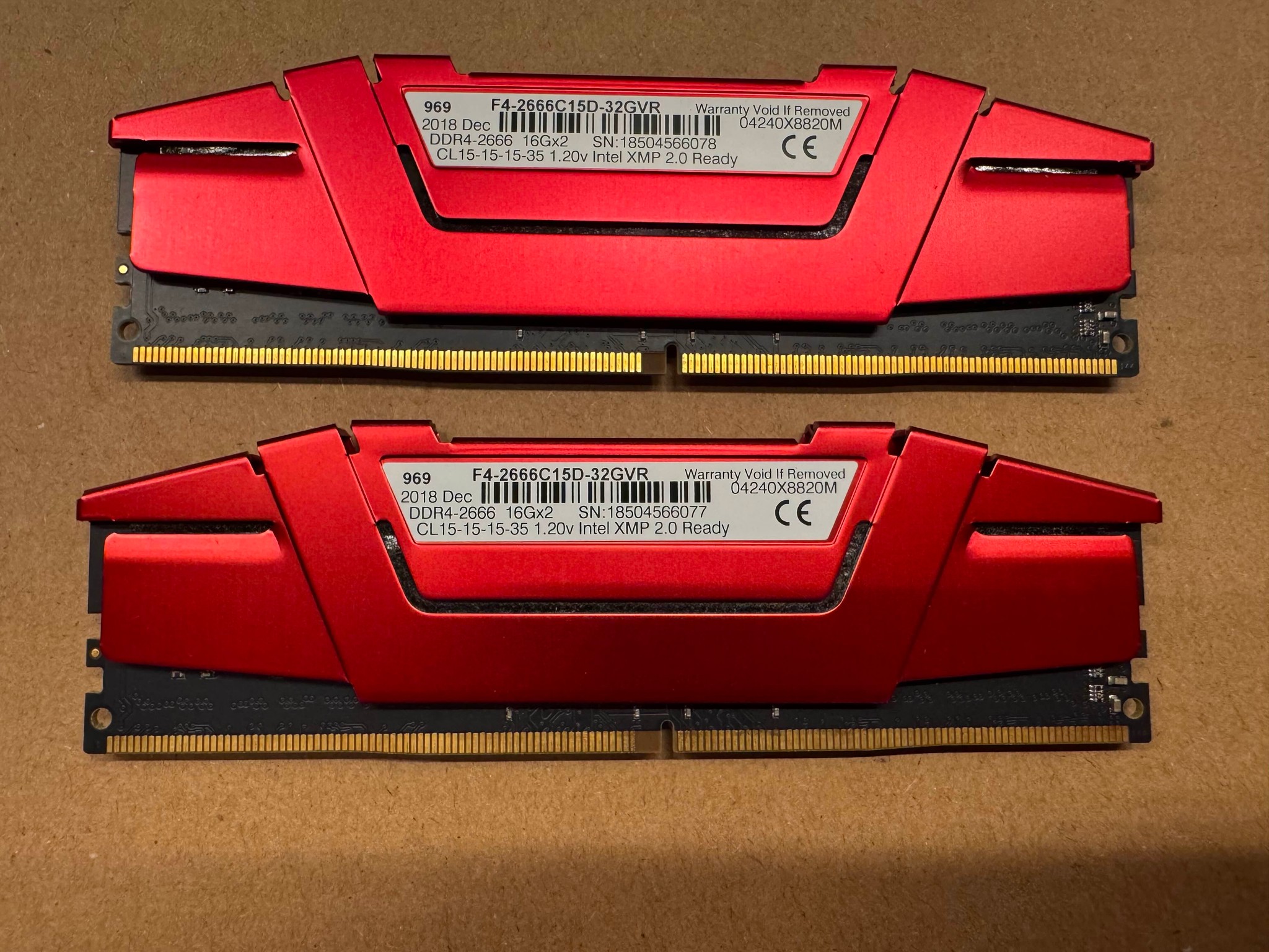 G.Skill - DDR4 32GB (2x16) 2666MHz