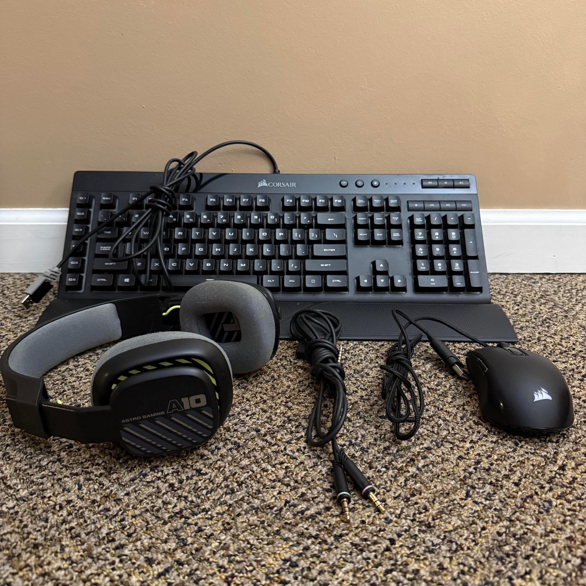 Corsair Keyboard K55/Harpoon Mouse  and Astro A10 Headset Bundle