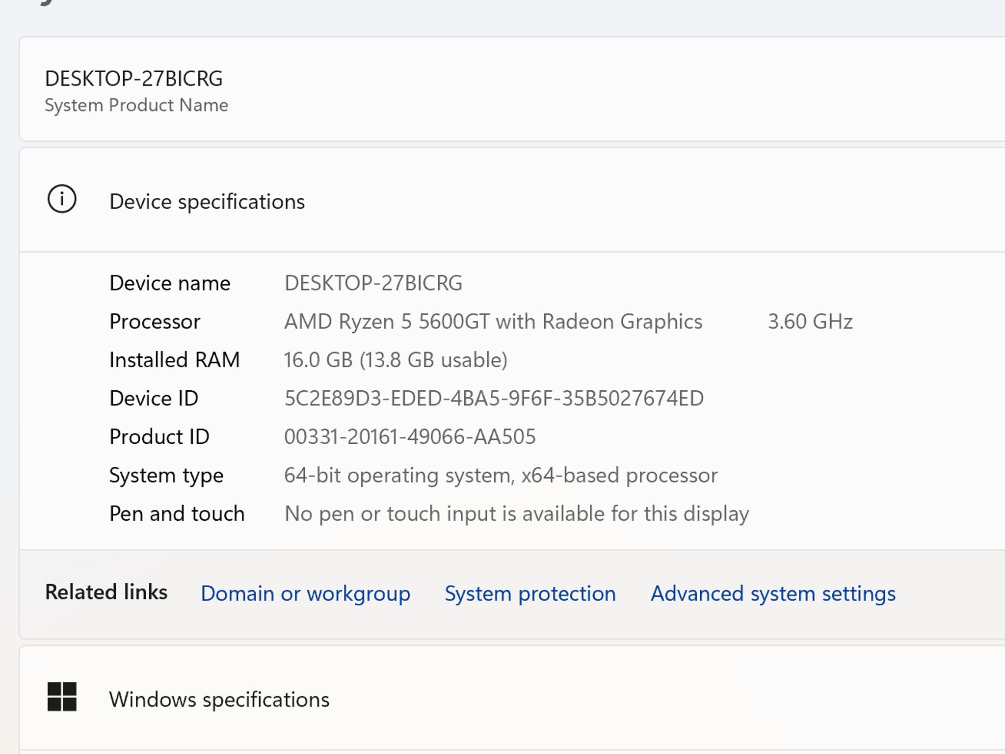 AMD Ryzen 5 5600GT Gaming PC ASUS TUF B550-PLUS Radeon Vega 7 Graphics 16GB DDR4 512GB SSD EVGA 600W