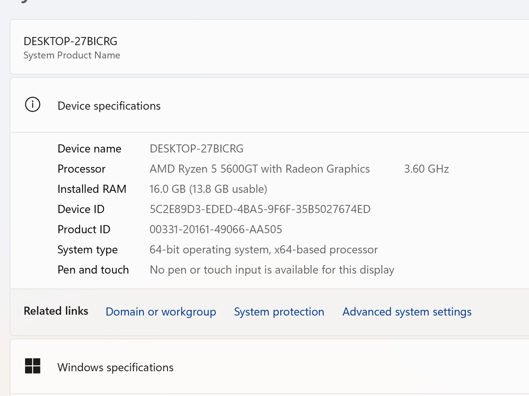 AMD Ryzen 5 5600GT Gaming PC ASUS TUF B550-PLUS Radeon Vega 7 Graphics 16GB DDR4 512GB SSD EVGA 600W