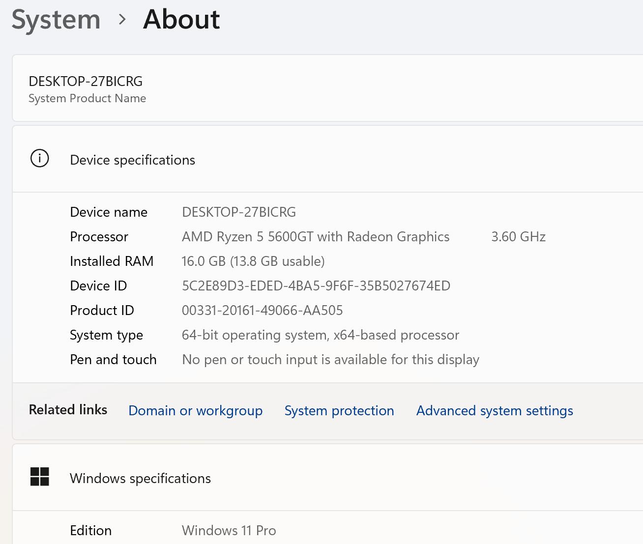 AMD Ryzen 5 5600GT Gaming PC ASUS TUF B550-PLUS Radeon Vega 7 Graphics 16GB DDR4 512GB SSD EVGA 600W