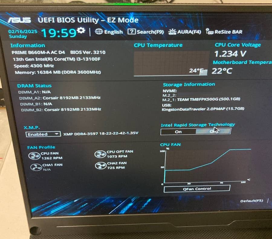 Budget MFF White Gaming PC (13100F, 6500XT, 16GB RAM)