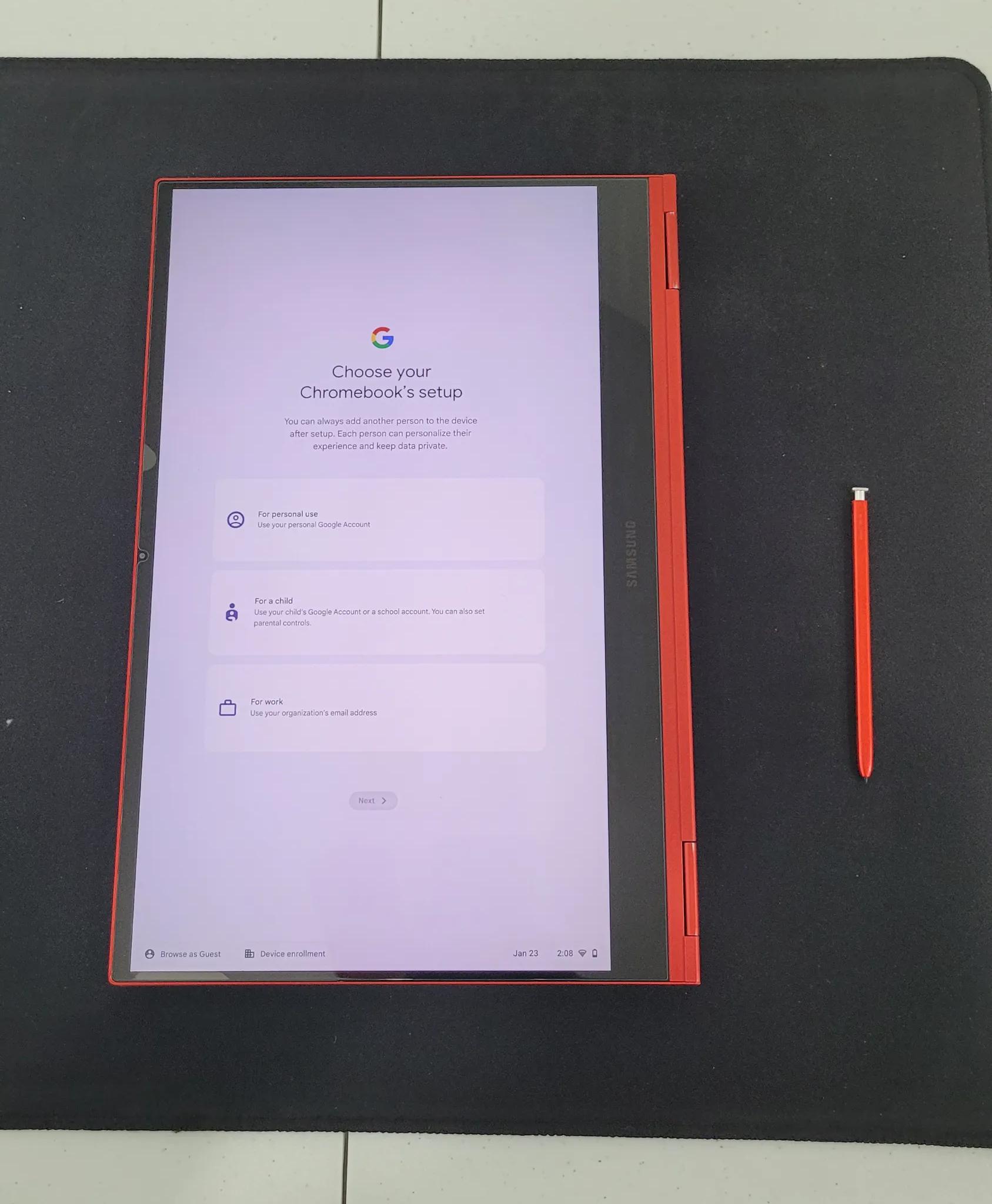 Samsung Galaxy 13.3" 4K Touch-Screen Chromebook Intel Core i5 8GB RAM 256GB SSD Fiesta Red