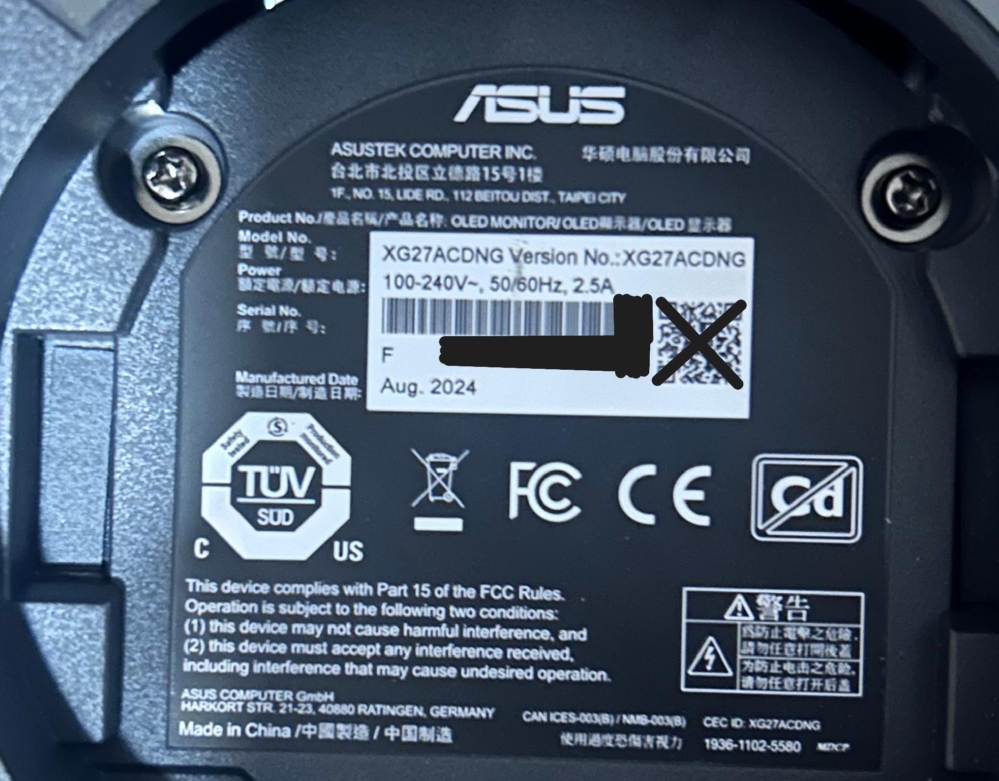ASUS RoG 27" (360hz) OLED 2K (2560x1440p) Gaming Monitor (Screen Protector Film Still Attached!)