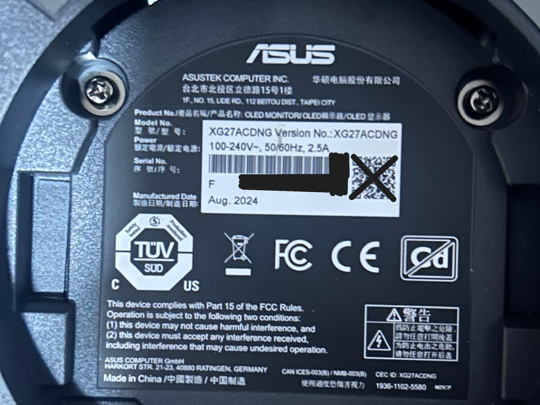 ASUS RoG 27" (360hz) OLED 2K (2560x1440p) Gaming Monitor (Screen Protector Film Still Attached!)