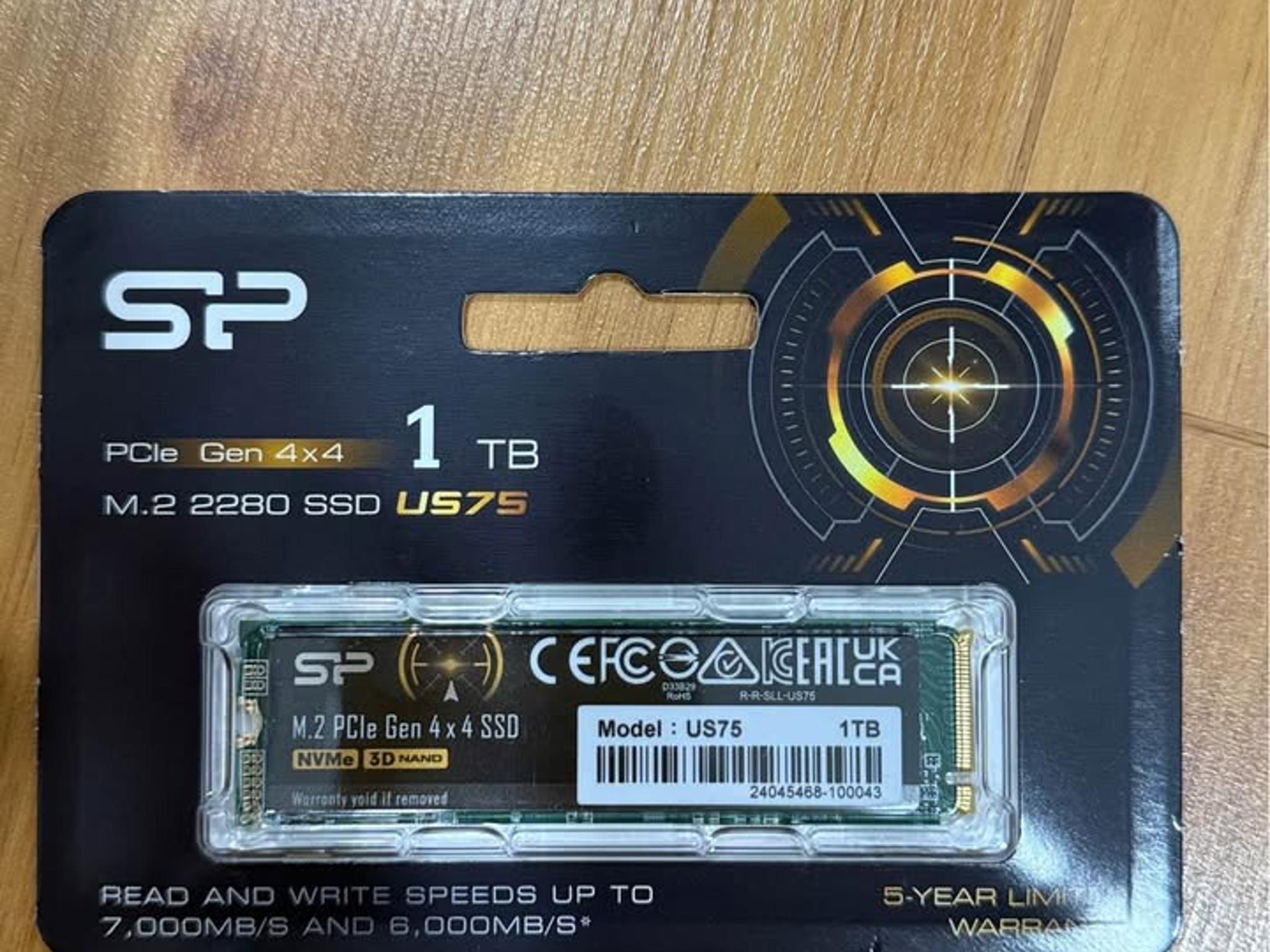Silicon Power US75 1TB NVMe M.2 SSD PCI 4.0 NVMe R/W Up to 7,000/6,000 MB