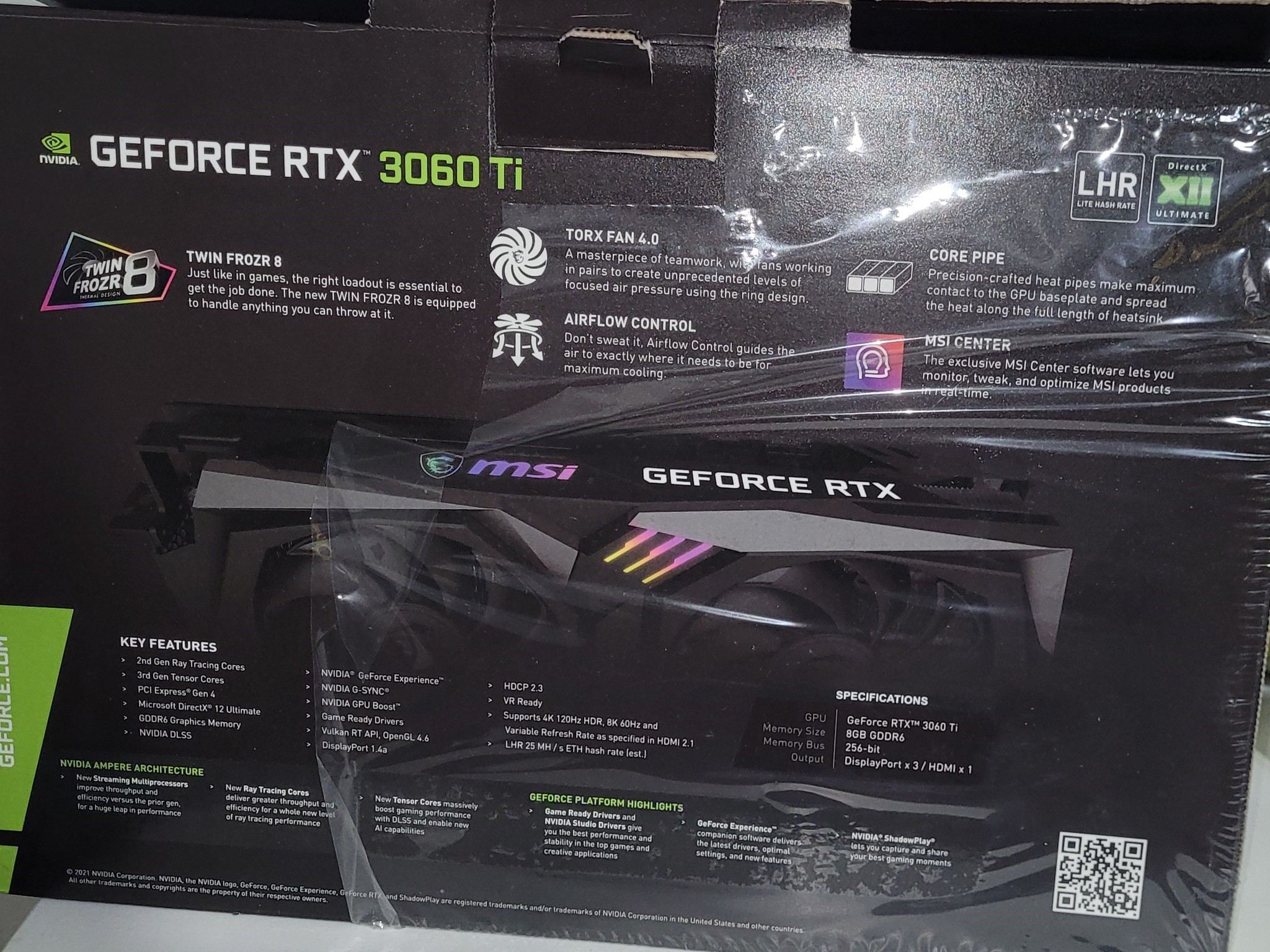 3060ti  ( NVIDIA MSI 3060 Ti Gaming X LHR Dual-Fan 8GB )