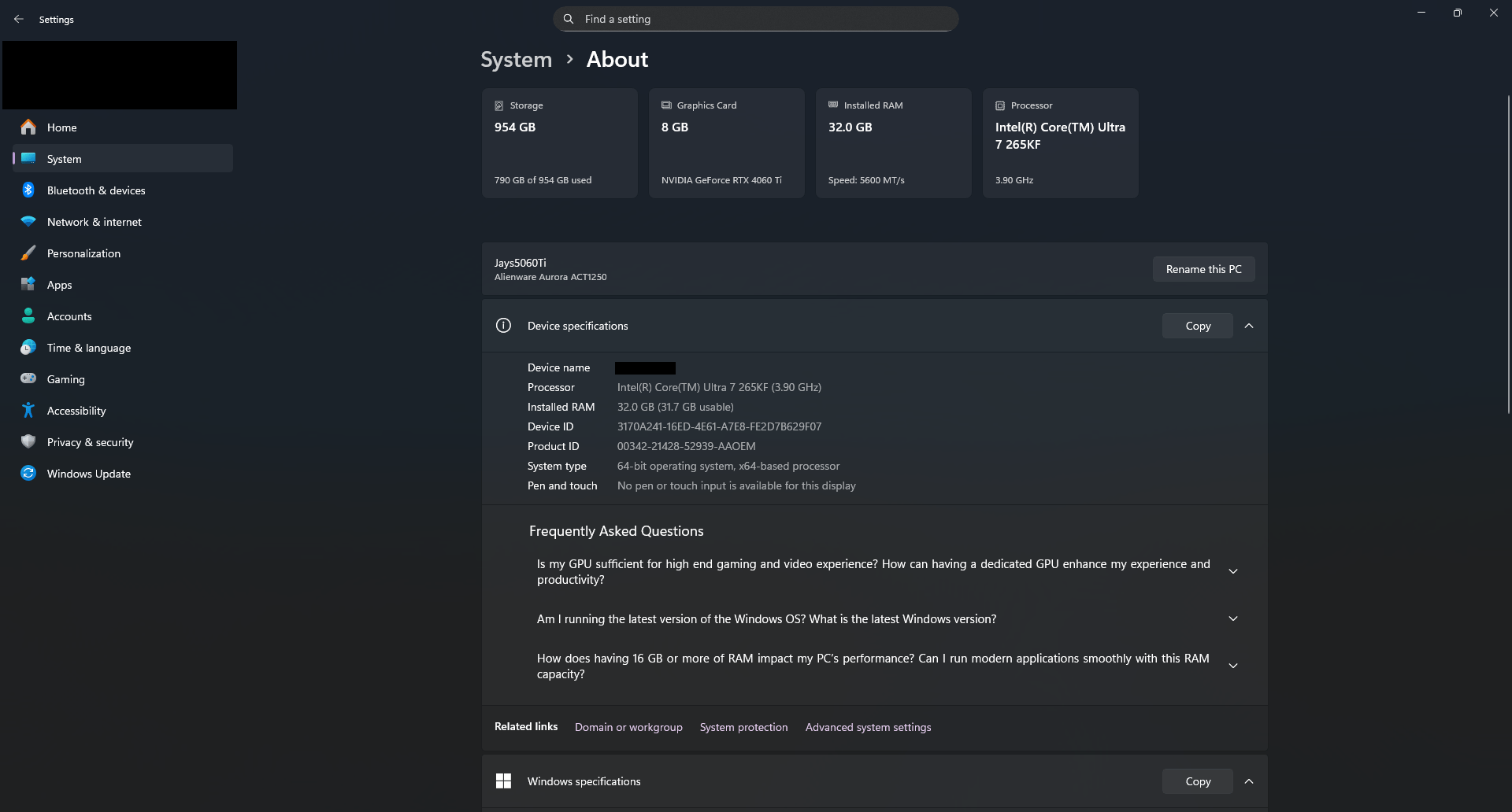 Alienware Aurora 4060Ti 8GB!