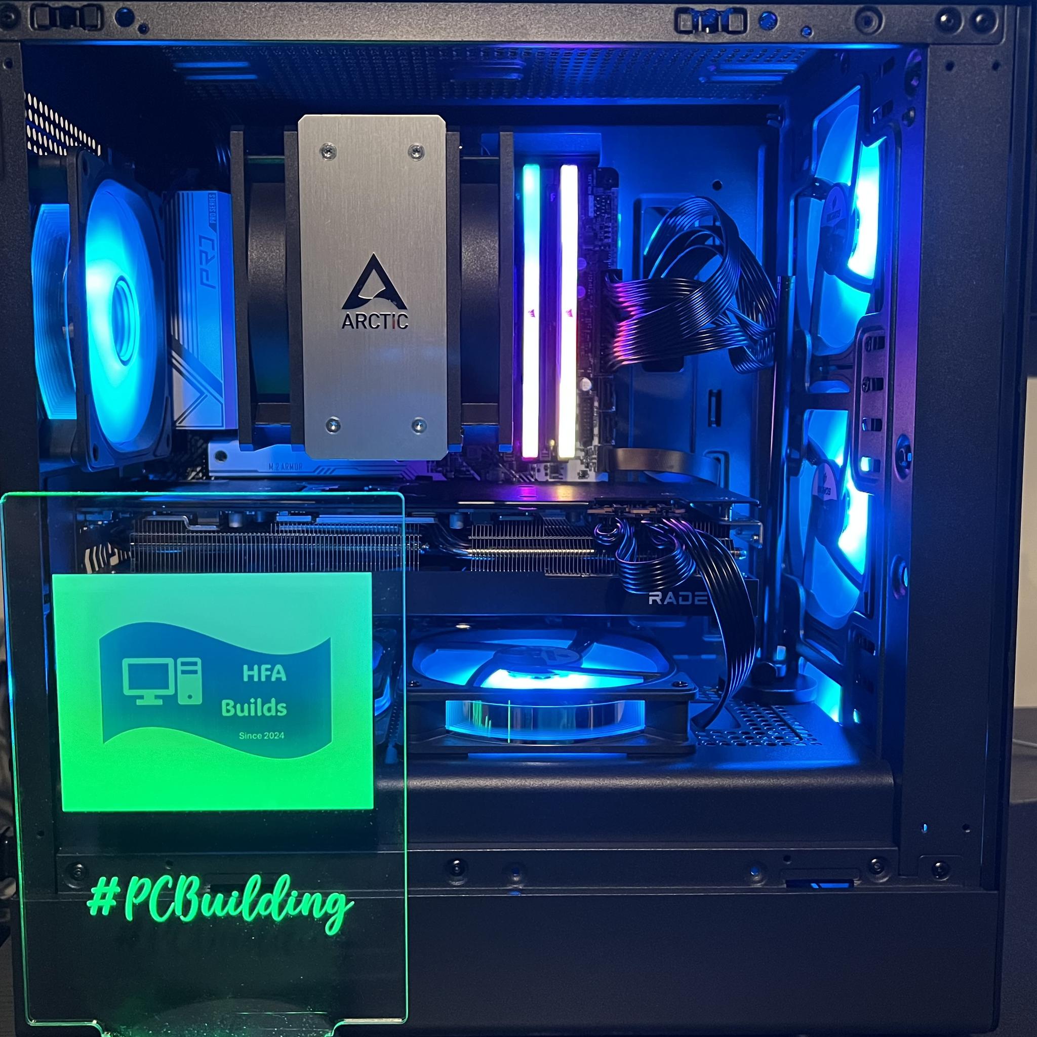 Team Red 3.0 Ryzen 5 7600x 1.5 TB SSD 32GB DDR5 RX 7800 XT ARGB fans. ALL NEW parts!