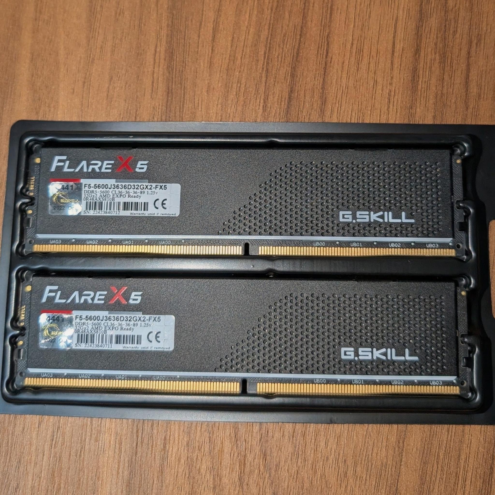 64GB G.SKILL Flare X5 Series DDR5 RAM (AMD Expo) (2x32GB) 5600MT/s