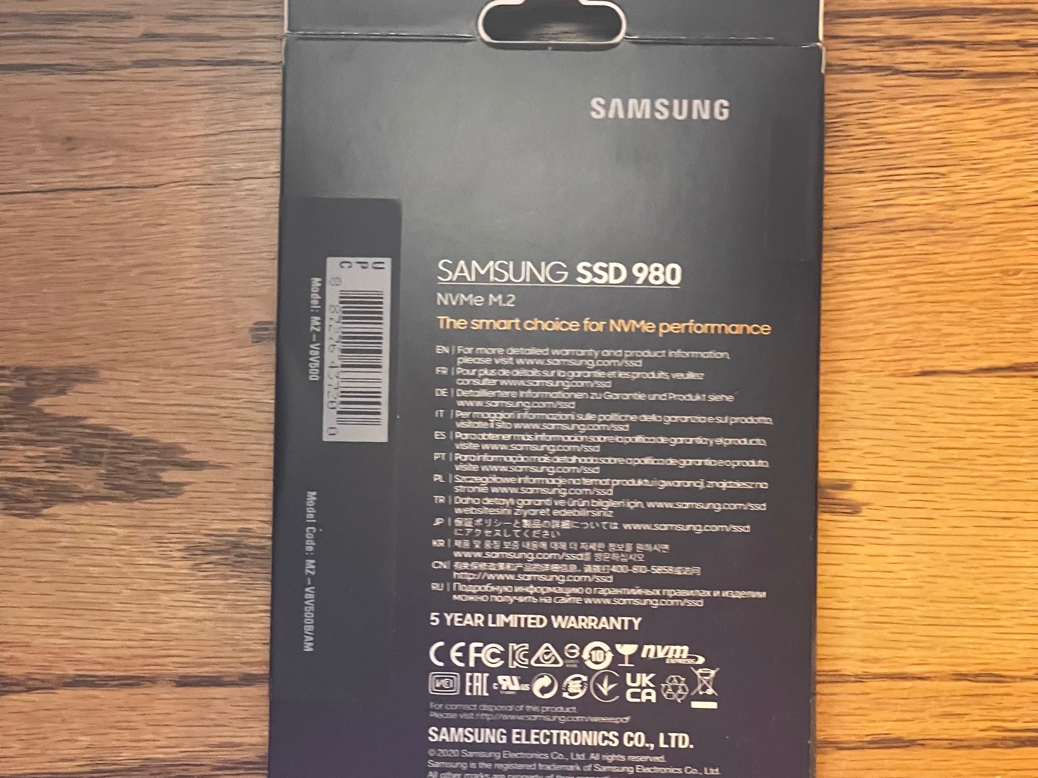 New, Samsung 980 500GB NVMe M.2 SSD