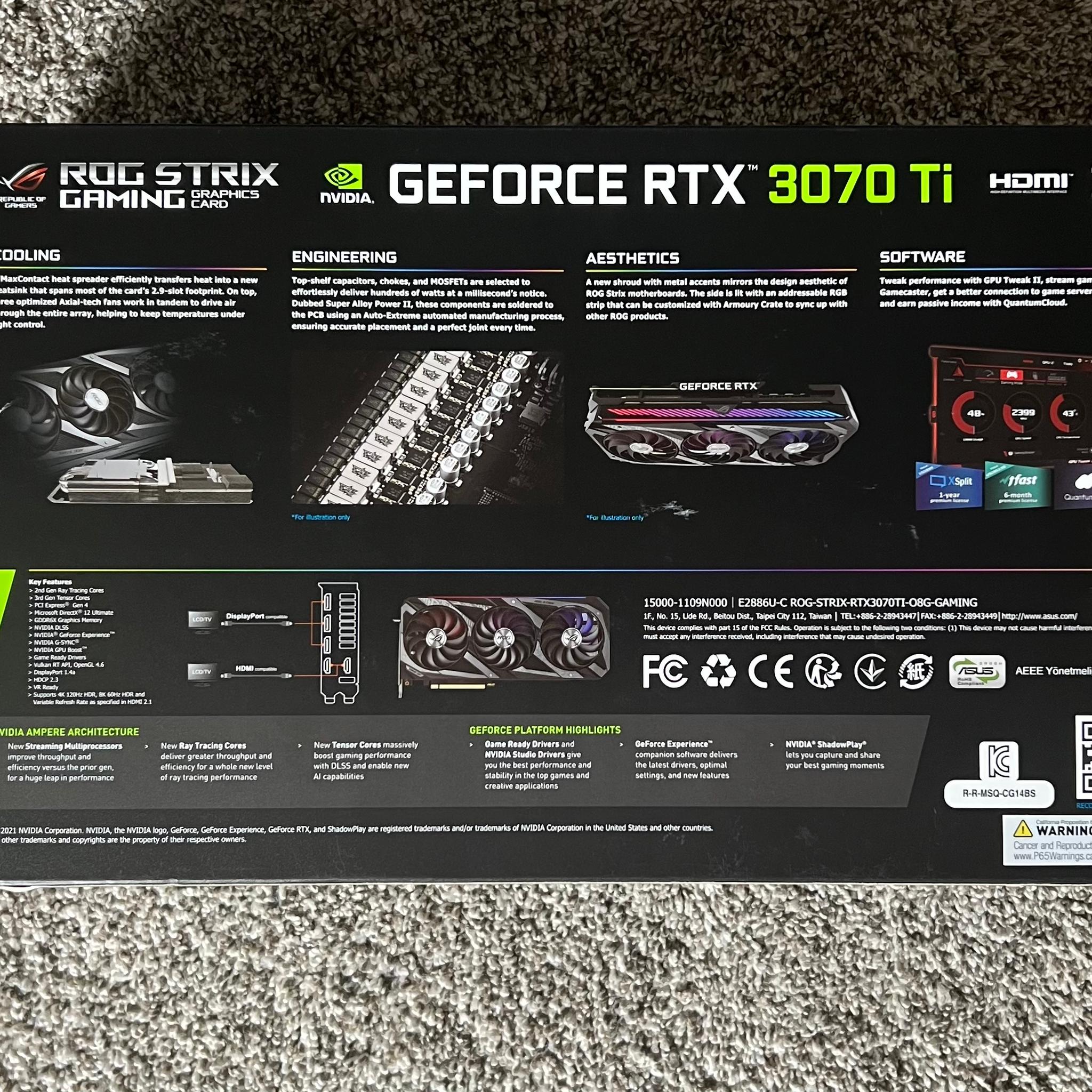 ASUS ROG Strix GeForce RTX 3070 Ti OC 8GB GDDR6X
