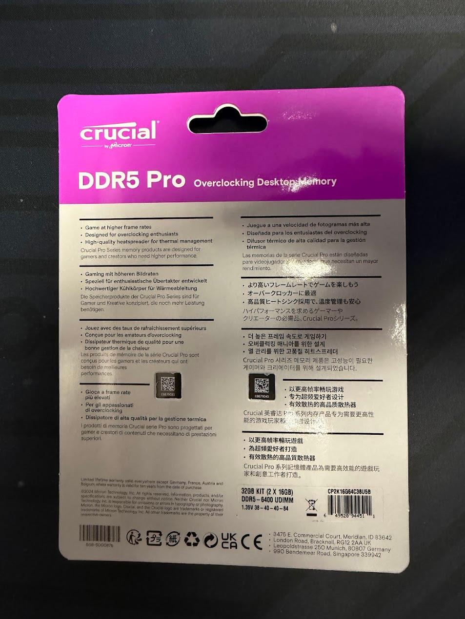 Crucial Pro Series DDR5 RAM (32GB / 2x16GB)