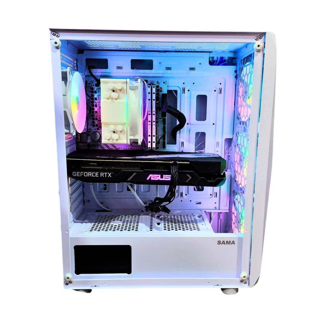 🤖 Cyborg 🔫 - RTX 3060 TI | Ryzen 5 | 16GB DDR4 RAM | 1TB SSD | 5 RGB Fans | White Gaming PC