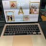 2020 Apple MacBook M1 Air 13" A2337 Gold Laptop M1 256GB Cracked Screen/ICloud Locked