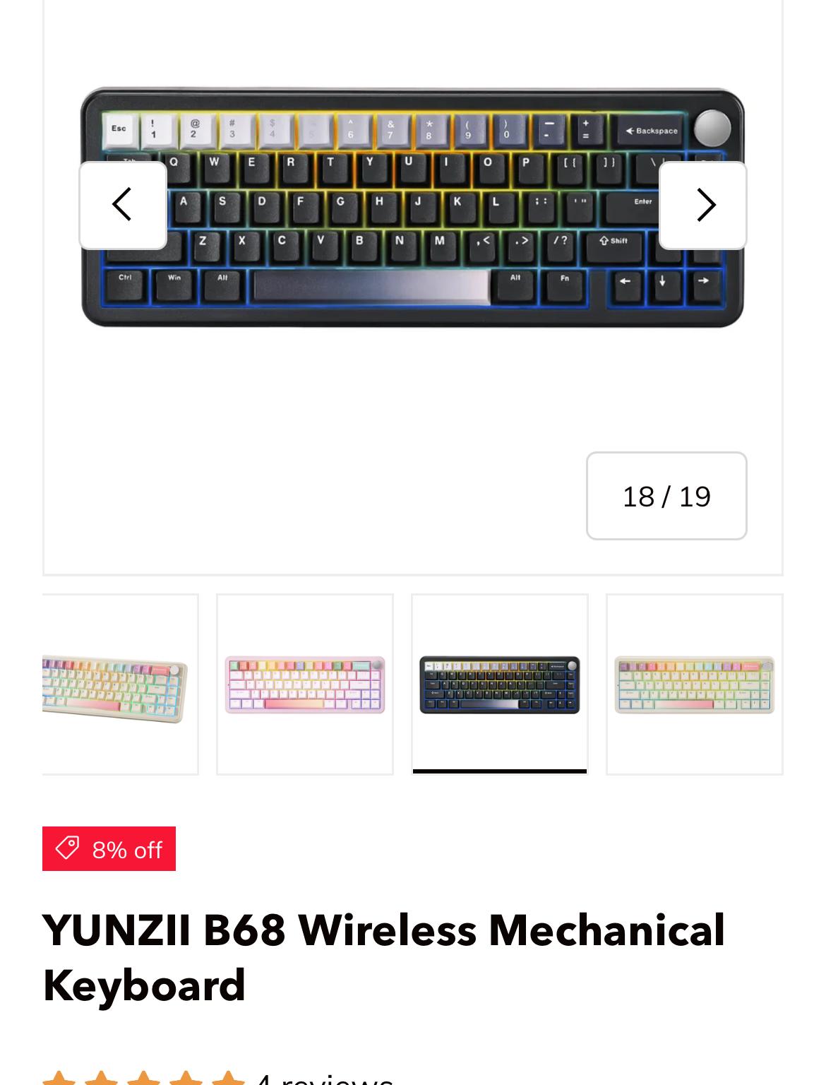 Yunzii B68 Trimode Keyboard