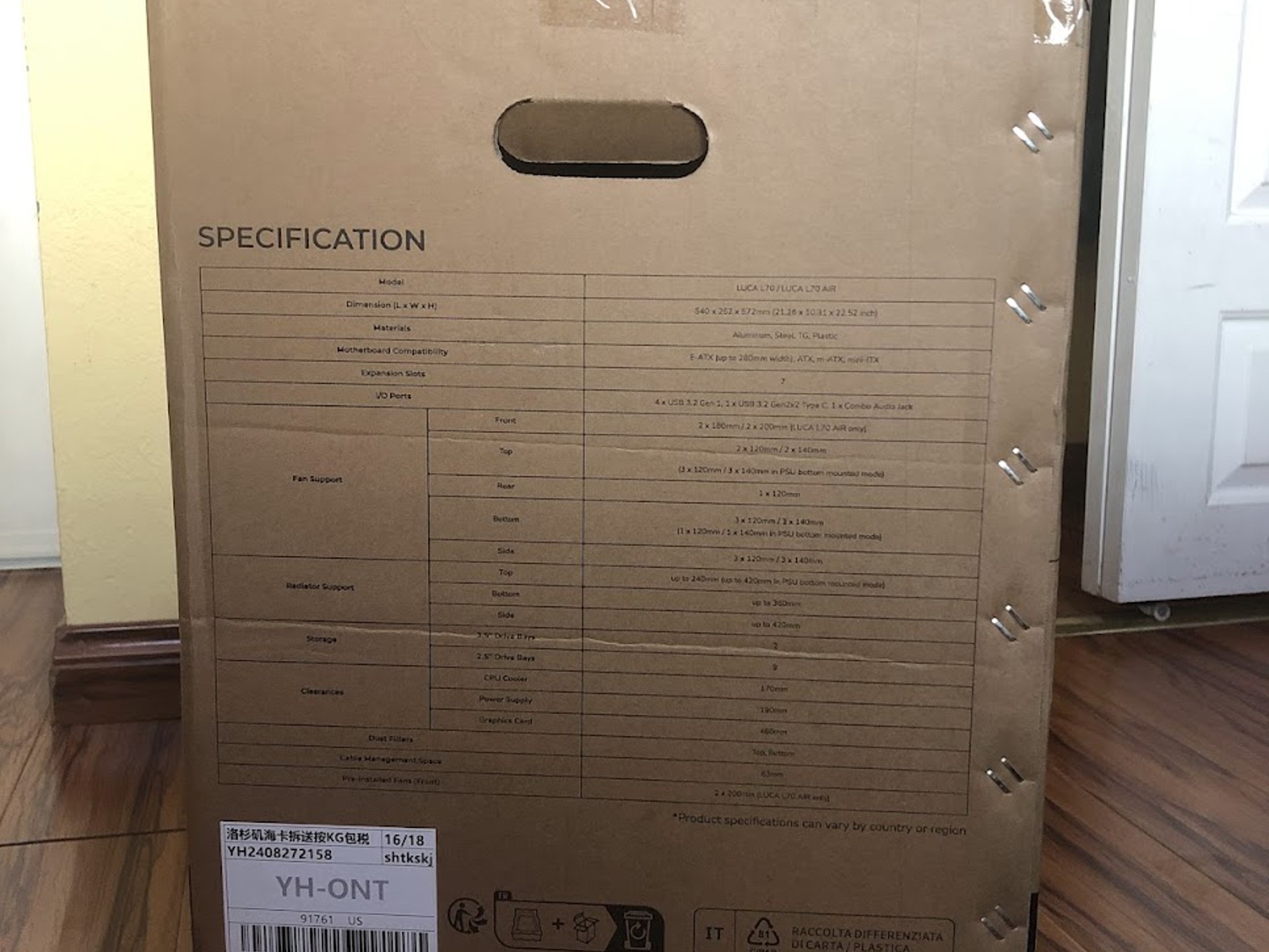 TRYX Panorama LUCA L70 White Mid-tower E-ATX PC Case V1