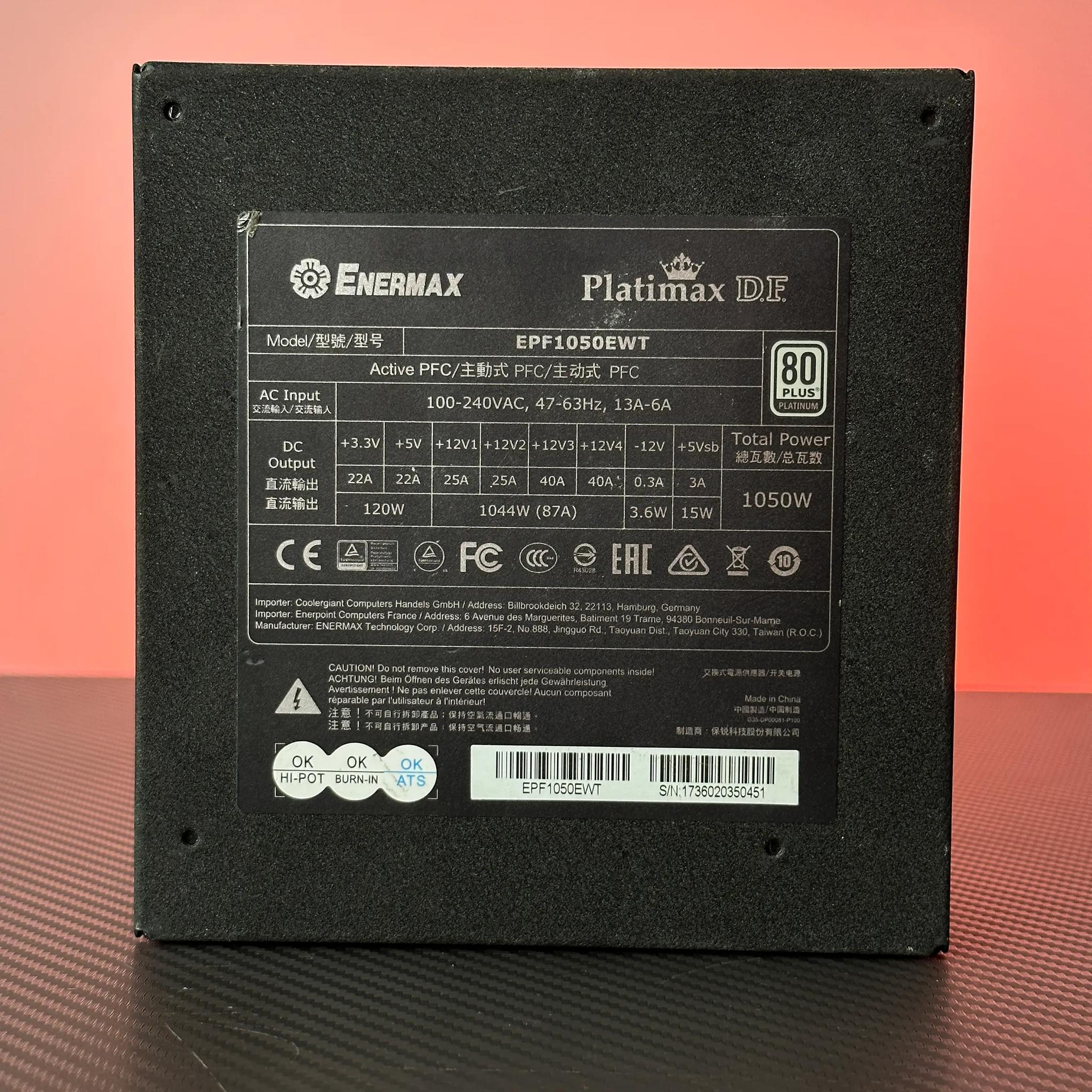 Enermax DF 1050W 80+ Platinum Fully Modular PSU