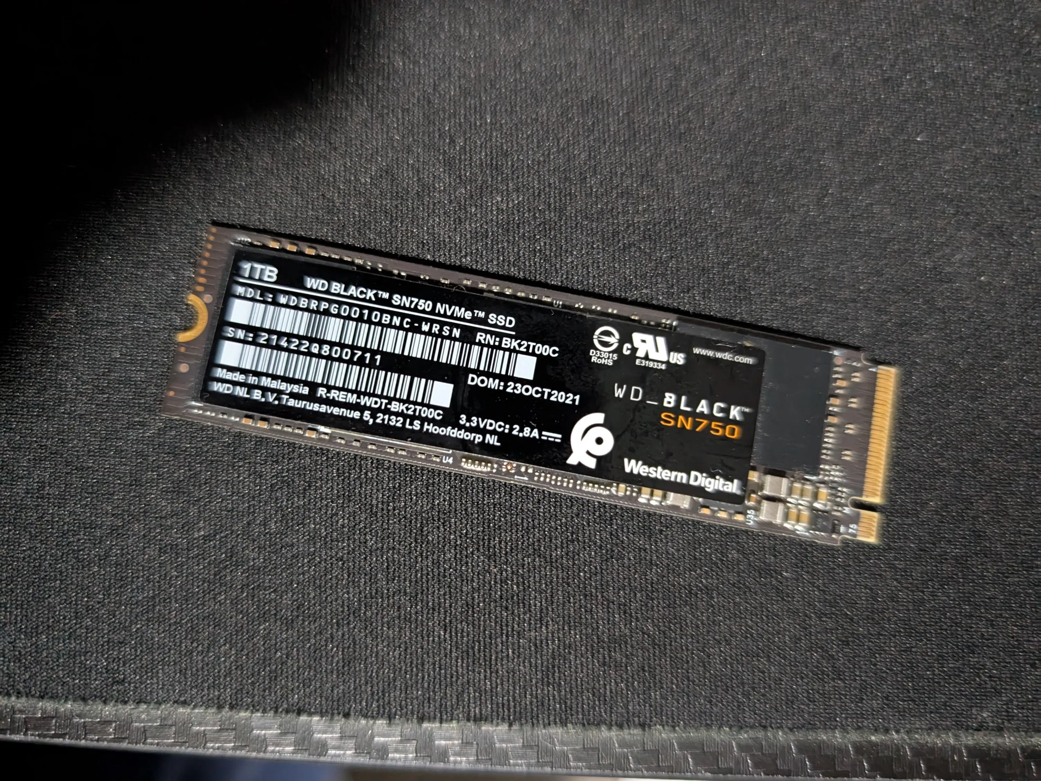 Western Digital WD Black SN750 NVMe M.2 SSD 1TB