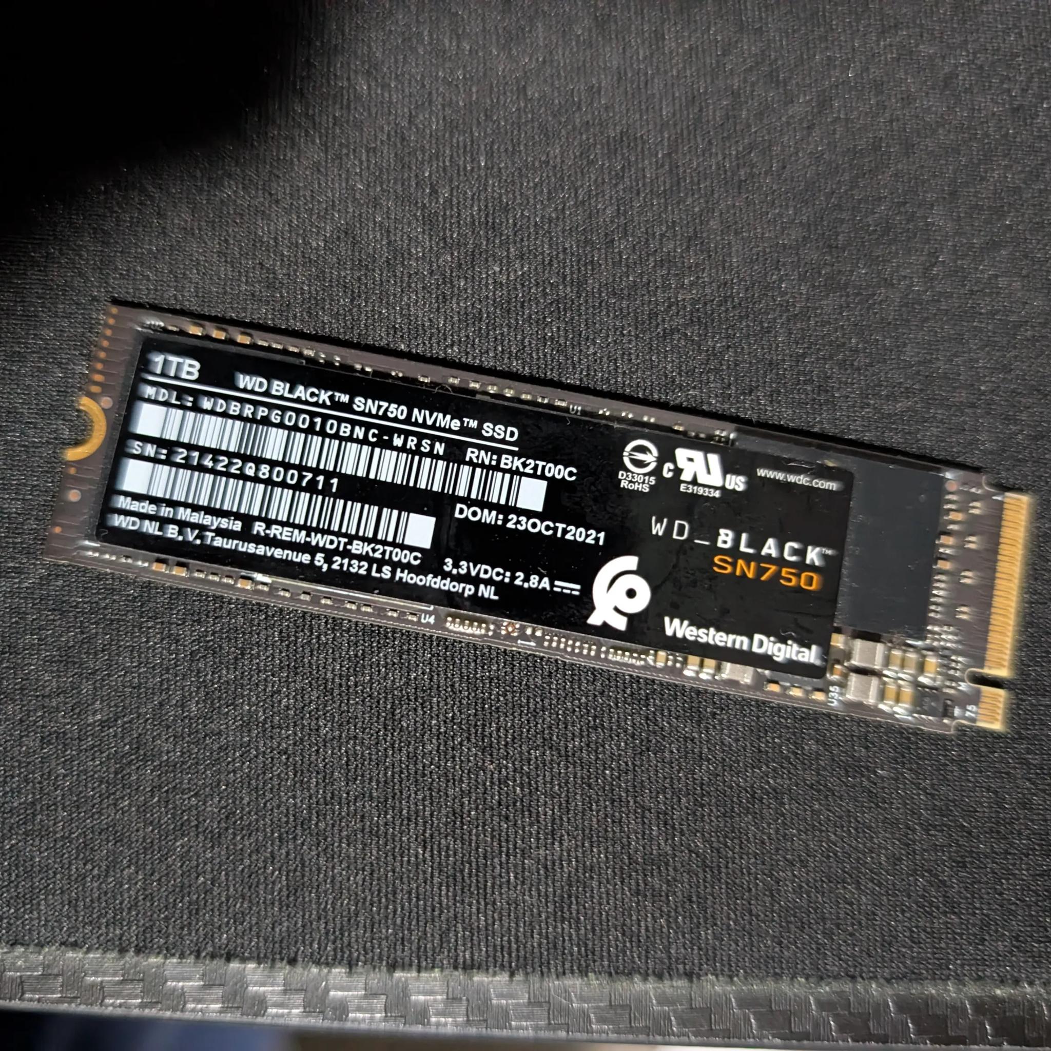 Western Digital WD Black SN750 NVMe M.2 SSD 1TB