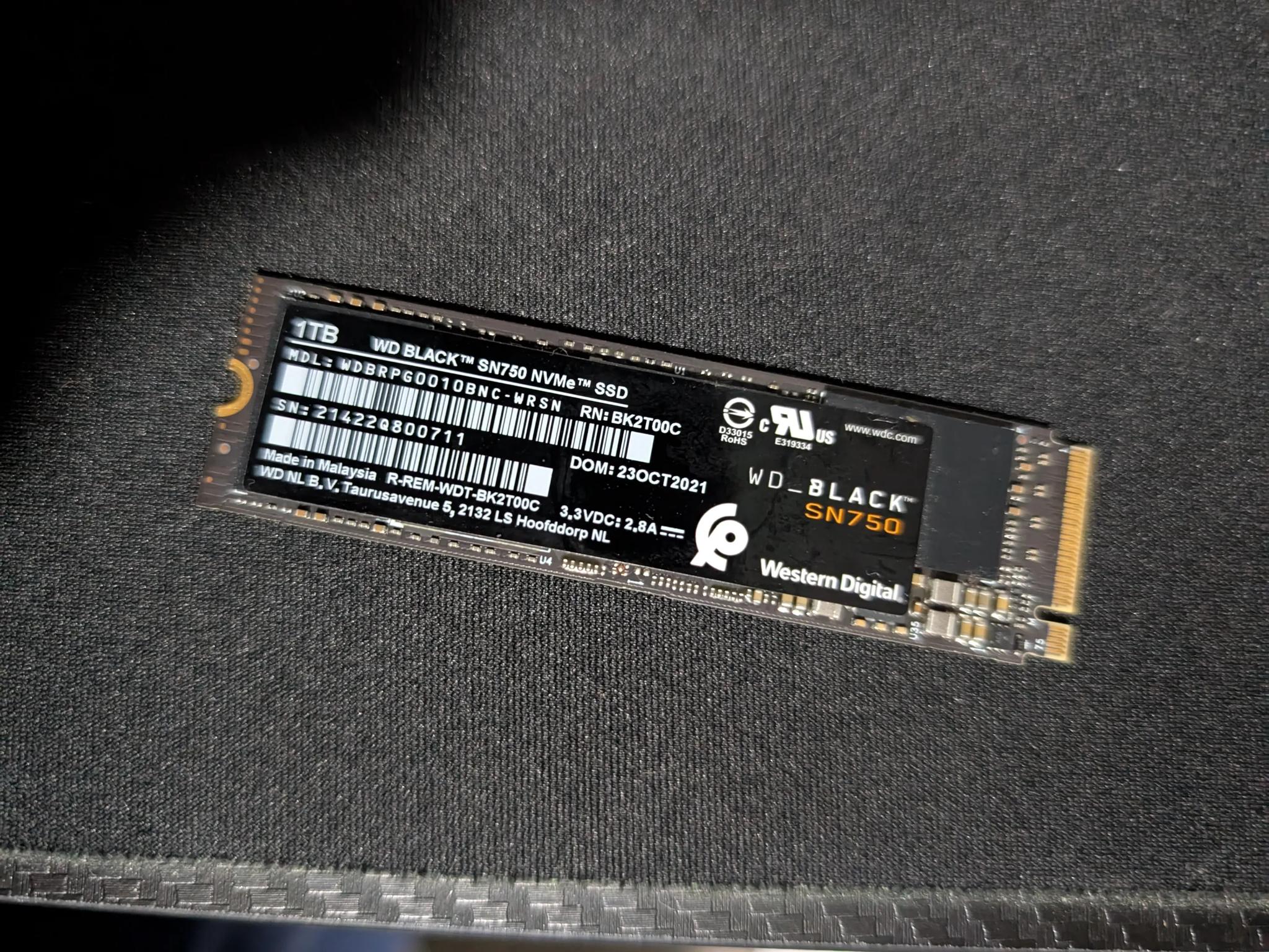 Western Digital WD Black SN750 NVMe M.2 SSD 1TB