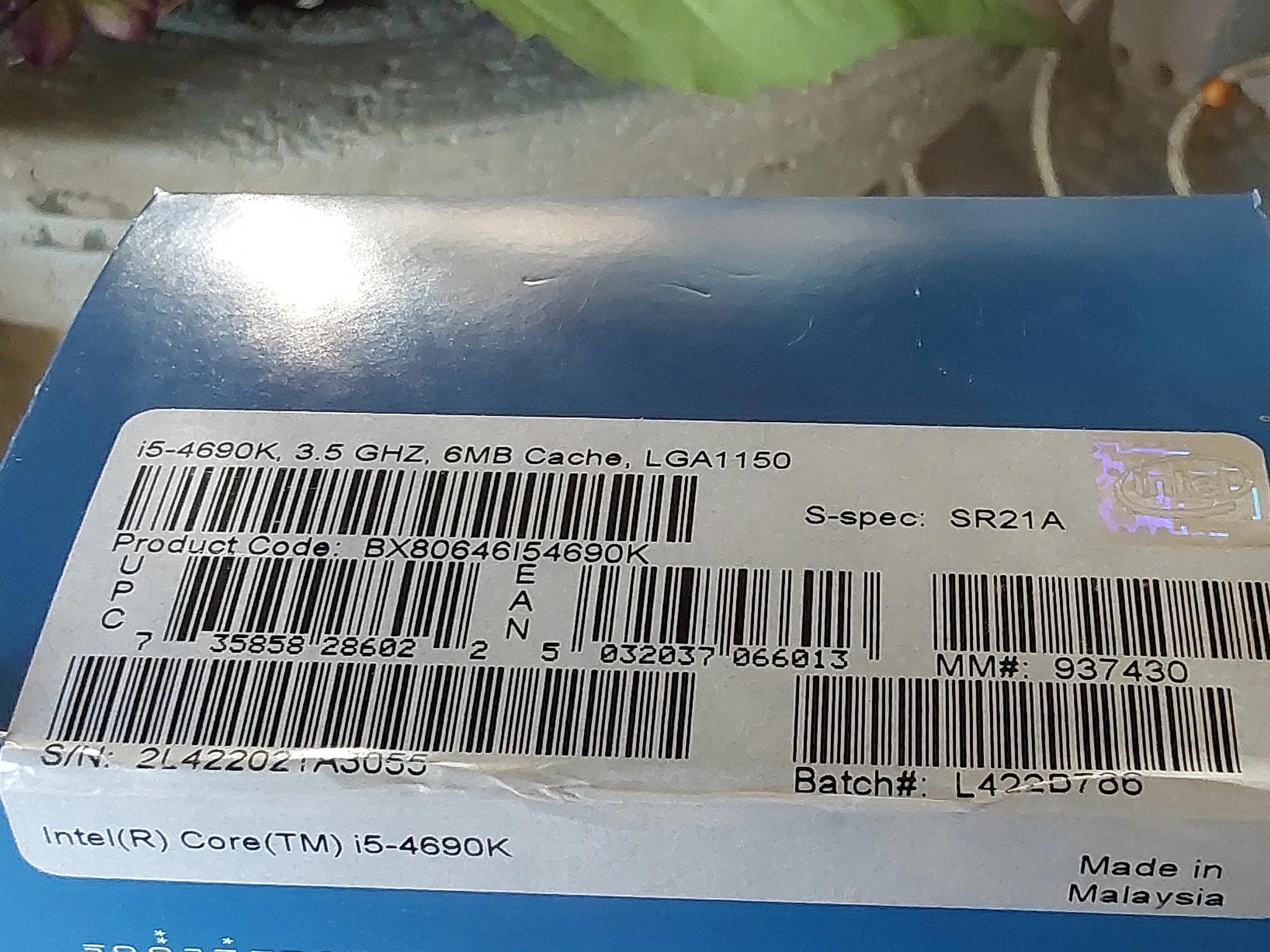 NEW Intel i5 4690k 3.5GHz CPU in original retail box