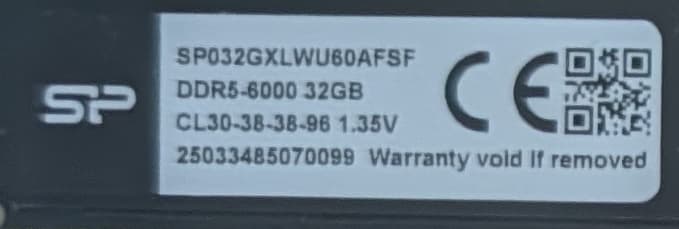 Silicon Power Zenith RGB DDR5 6000 64GB (2x32GB) CAS 30 Timing 30-38-38-96