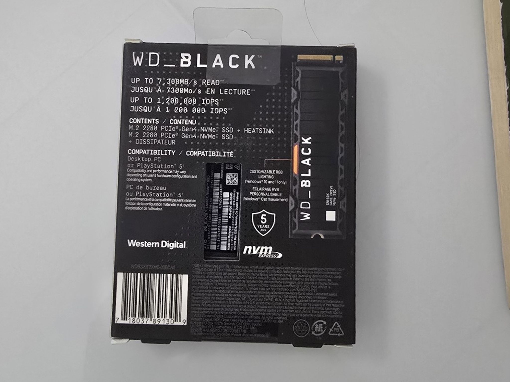 2TB WD Black SN850X NVMe 2TB SSD w/Heatsink for PS5 or PC