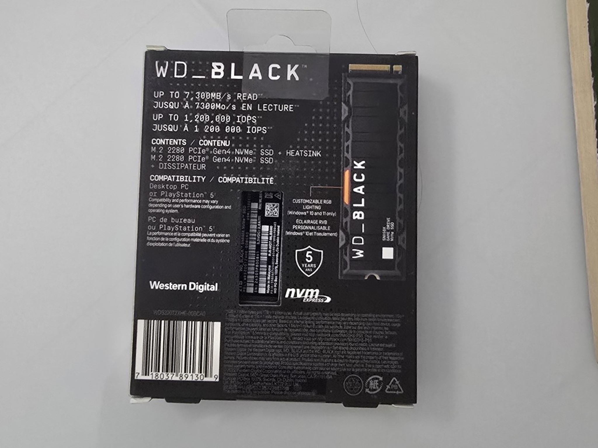 2TB WD Black SN850X NVMe 2TB SSD w/Heatsink for PS5 or PC