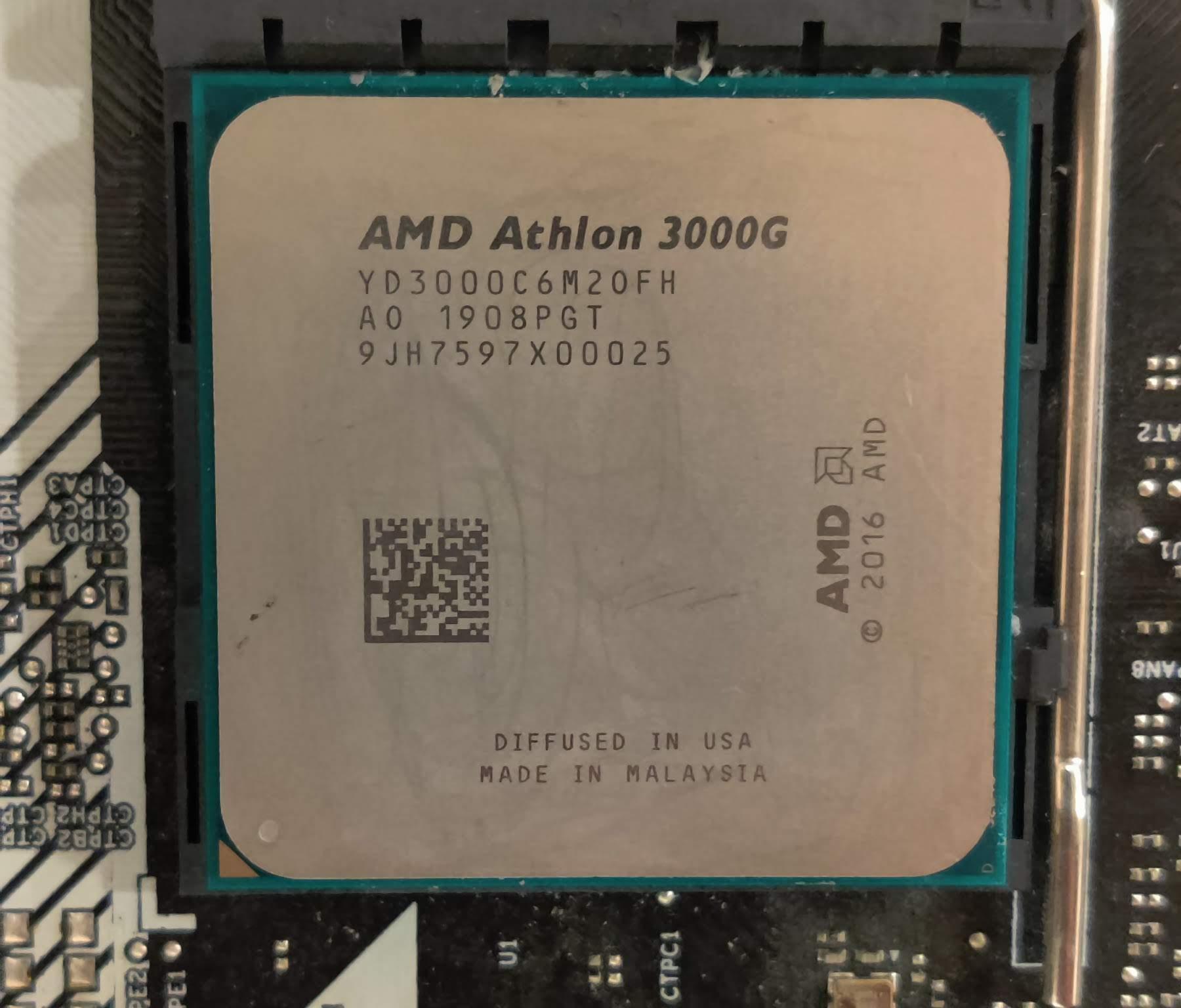 AM4 ASRock Motherboard and AMD Athlon 3000G