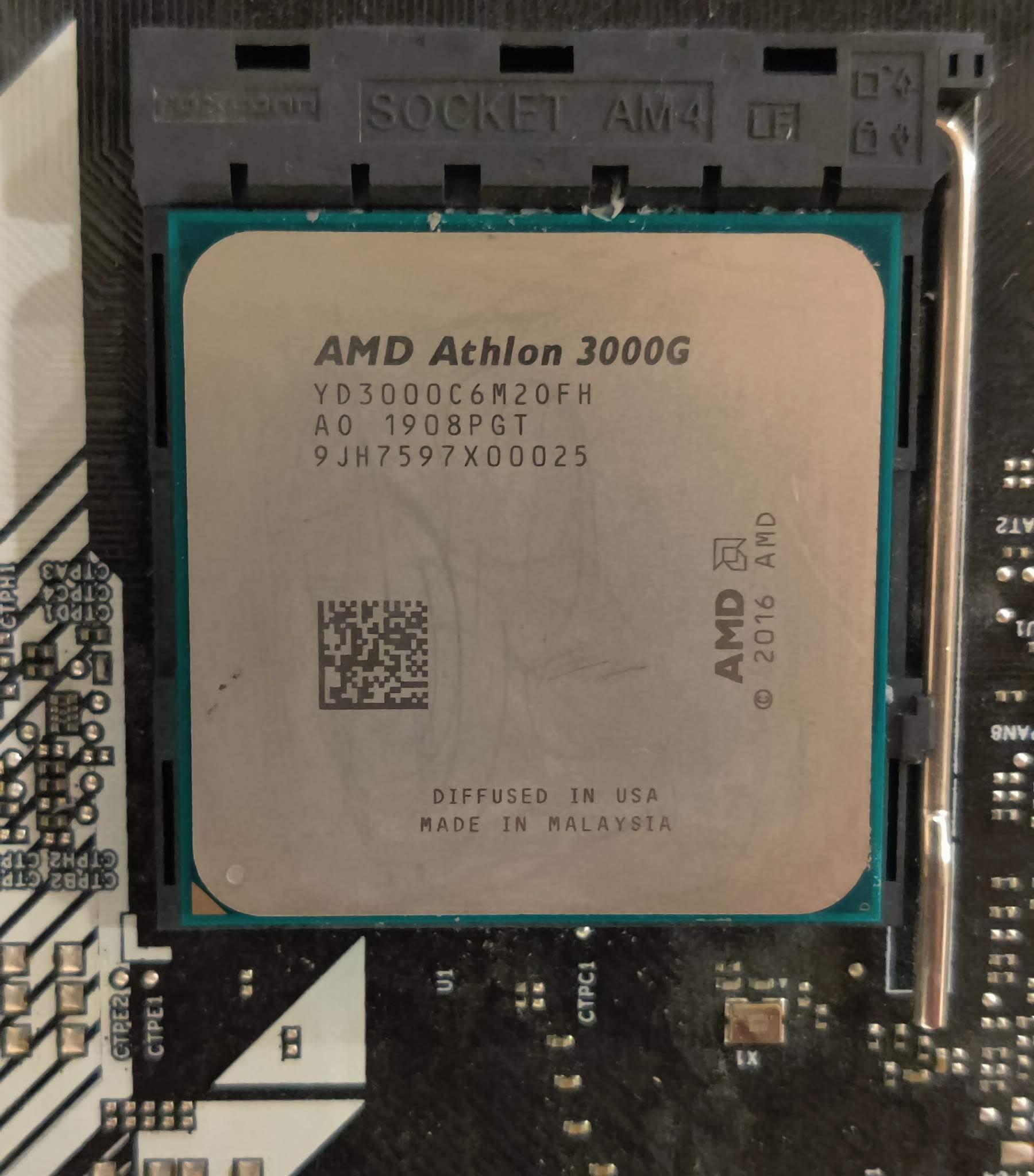AM4 ASRock Motherboard and AMD Athlon 3000G