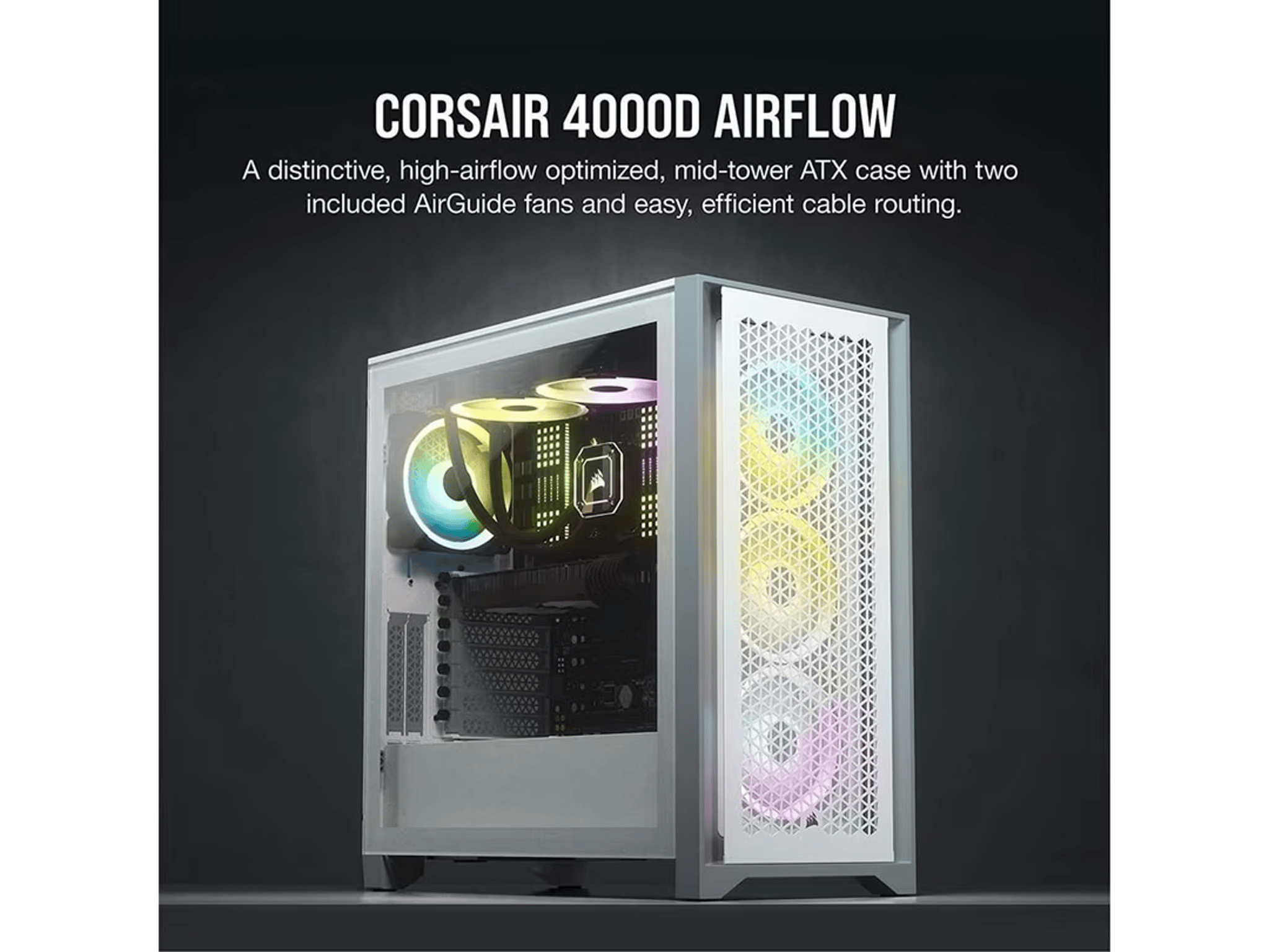 Corsair 4000D Airflow White Steel / Tempered Glass ATX Mid Tower Computer Case