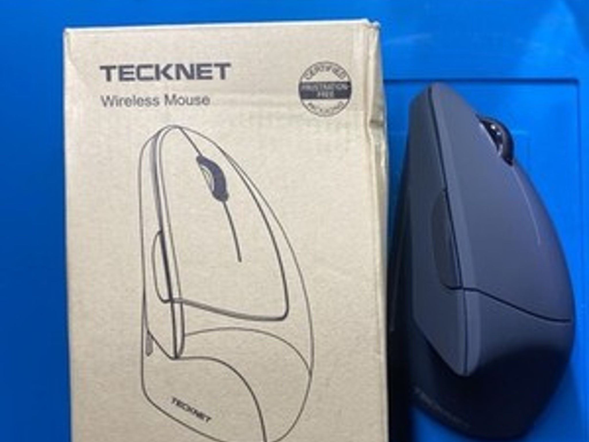 TeckNet TK-MS007 Wireless Optical Vertical Mouse Ergonomic Scroll Wheel Black
