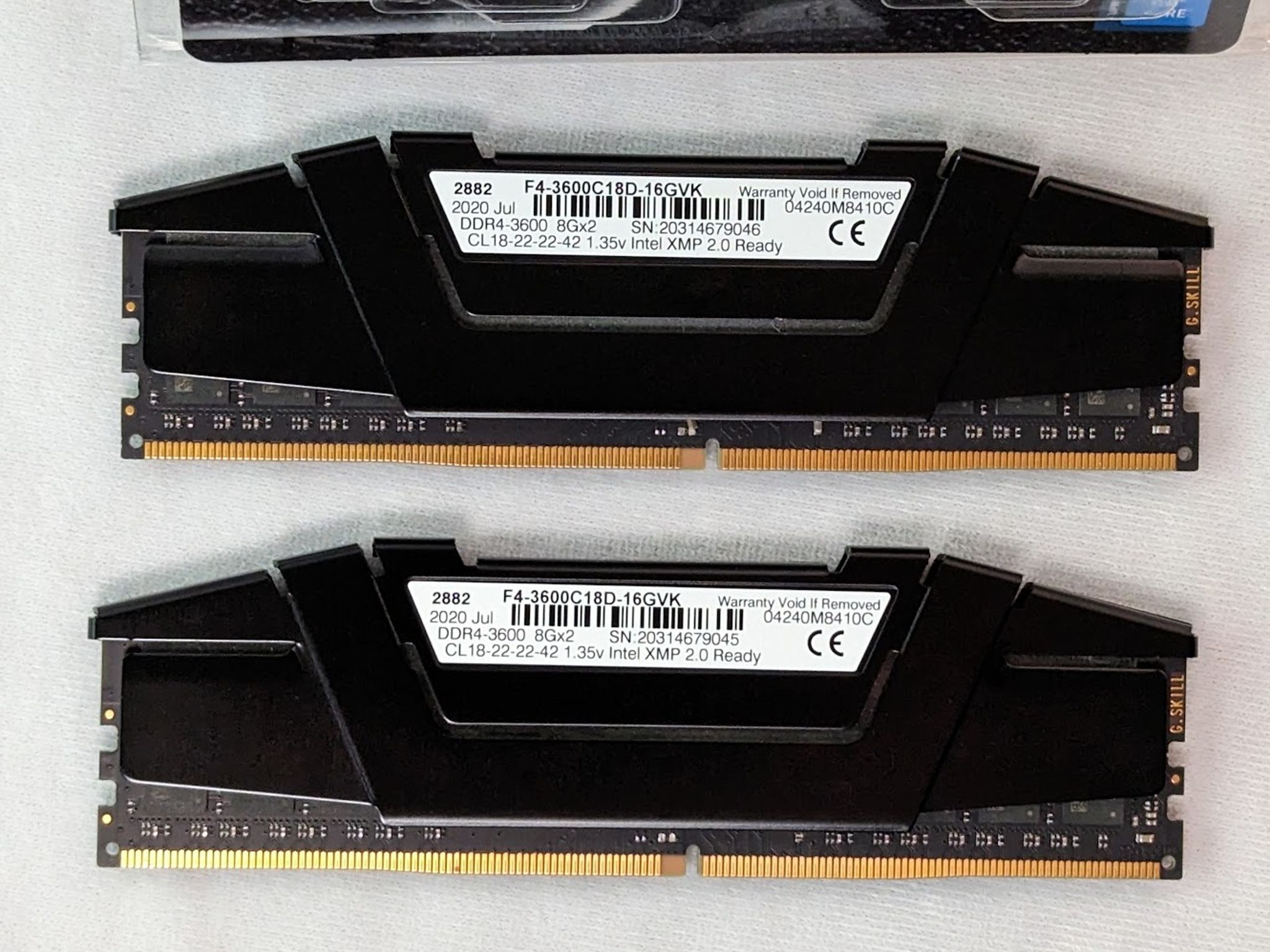 16GB(8x2) G.SKILL Ripjaws V DDR4 3600 CL18 F4-3600C18D-16GVK